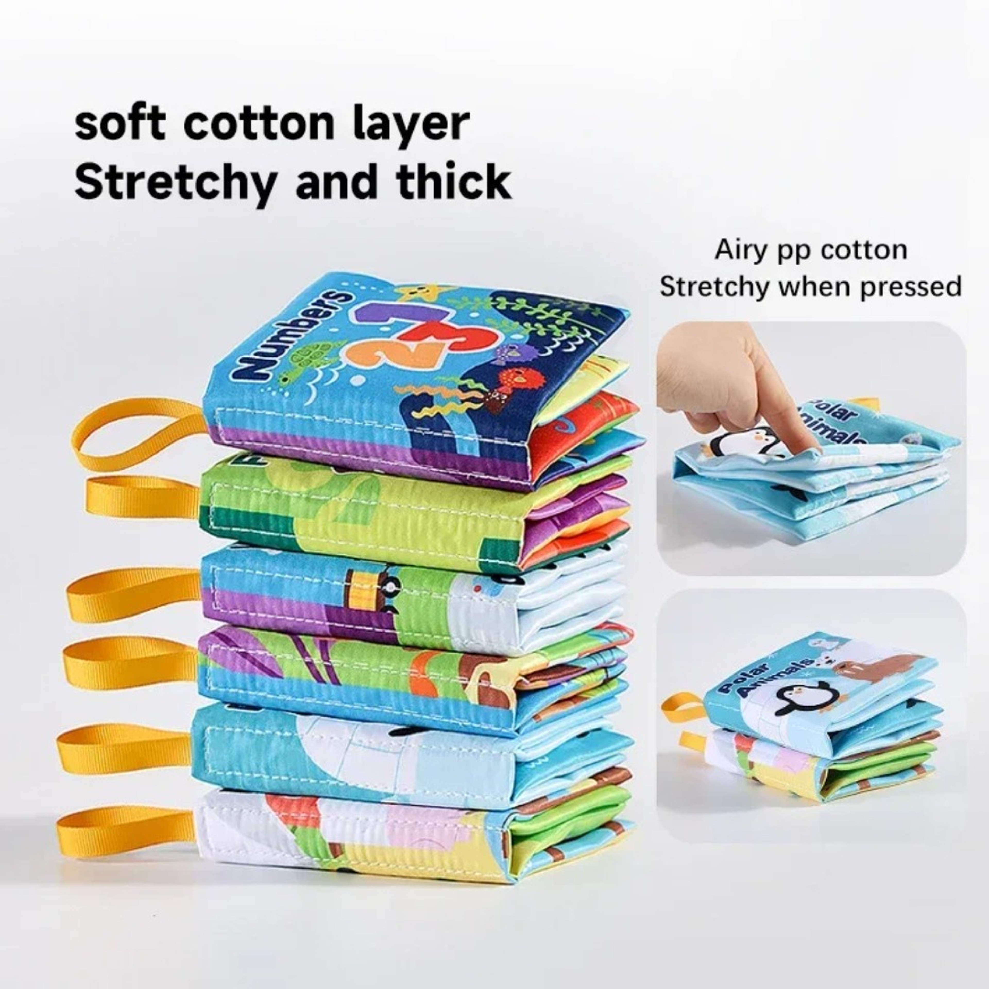Soft Baby Visual Stimulus Cloth Book, Interactive Sensory Activity Fabric Book for Montessori Early Educational Learning – view 3