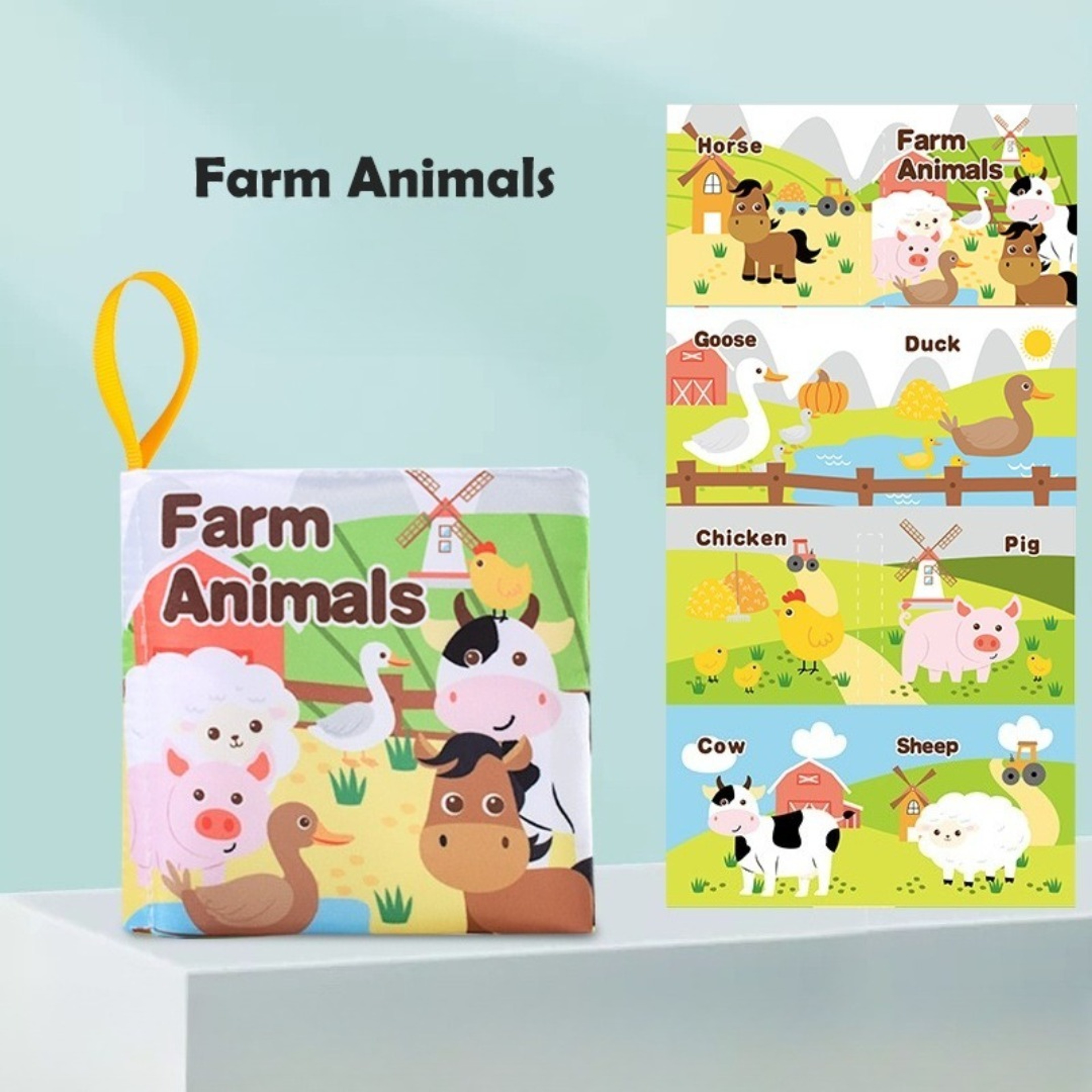 Soft Baby Visual Stimulus Cloth Book, Interactive Sensory Activity Fabric Book for Montessori Early Educational Learning – view 9