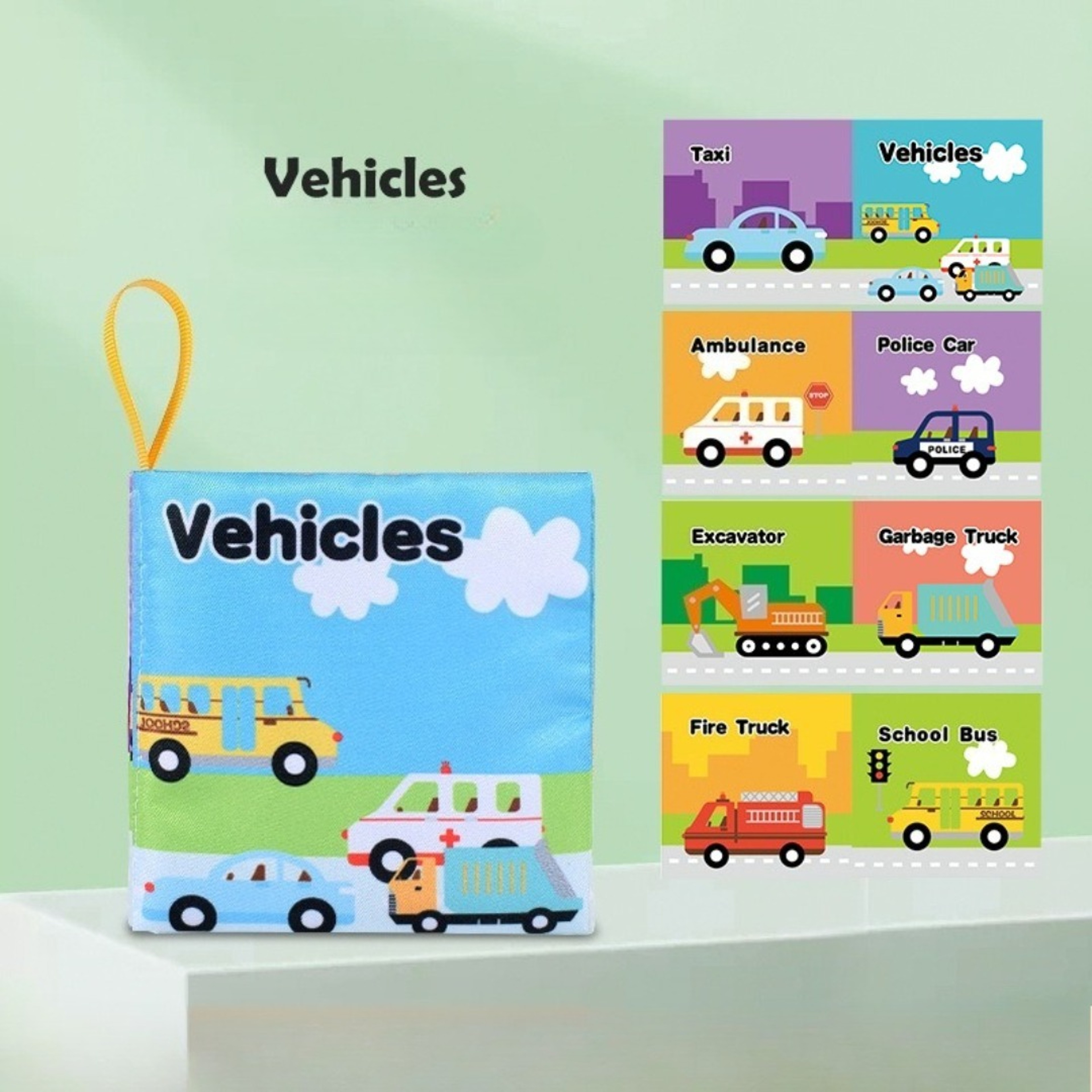 Soft Baby Visual Stimulus Cloth Book, Interactive Sensory Activity Fabric Book for Montessori Early Educational Learning – view 10
