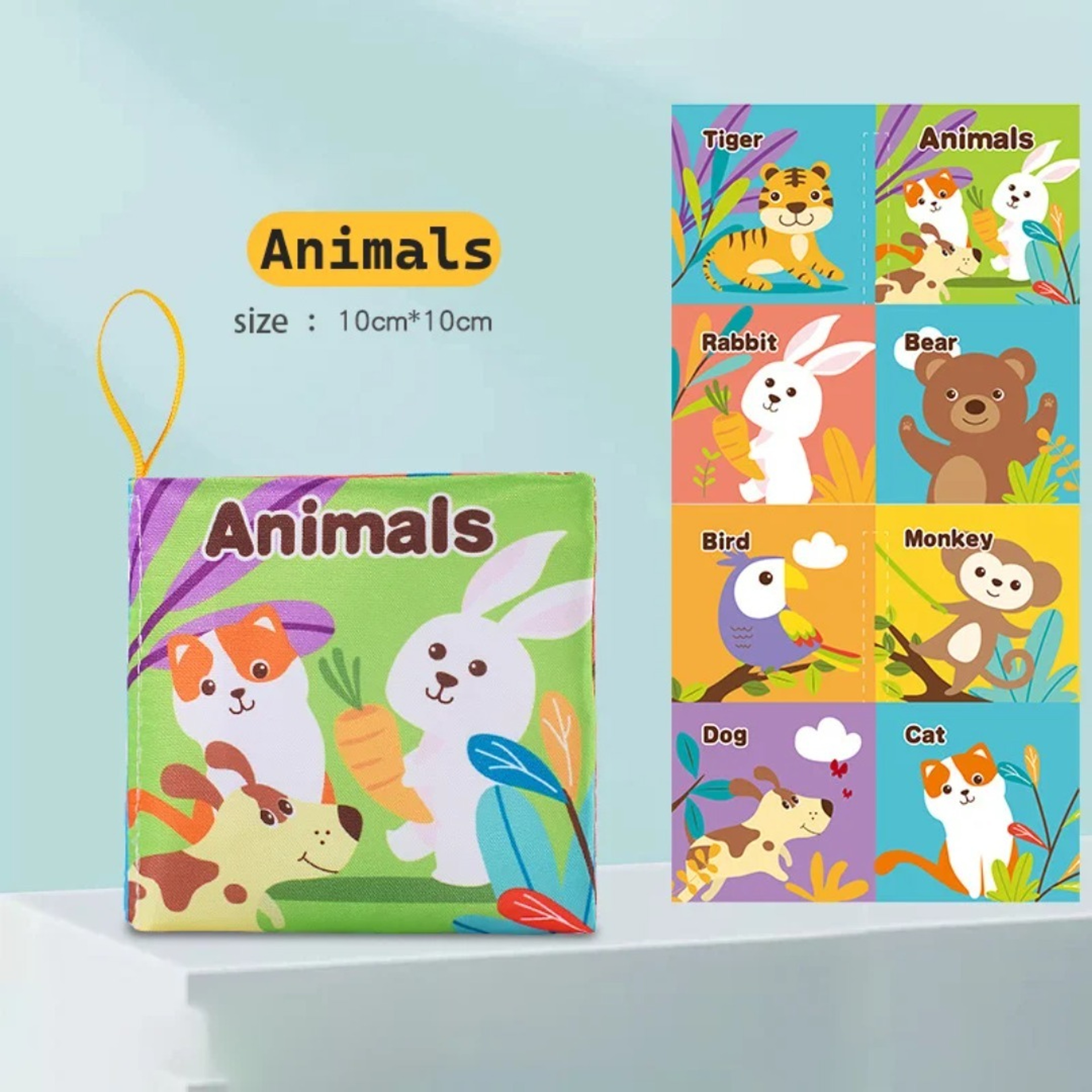 Soft Baby Visual Stimulus Cloth Book, Interactive Sensory Activity Fabric Book for Montessori Early Educational Learning – view 12