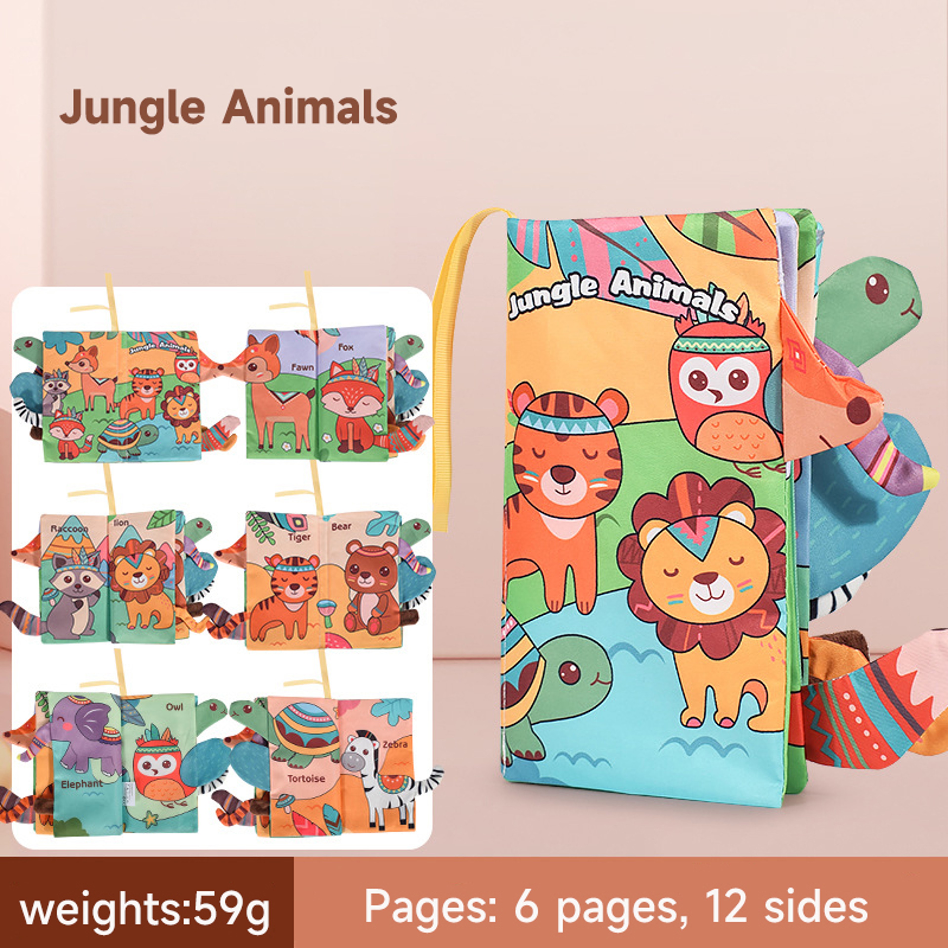 Baby Puzzle Early Education Toys – 3D Animal Cognize Cloth Book, Washable & Tearable Color Cartoon Book for Toddlers – view 9
