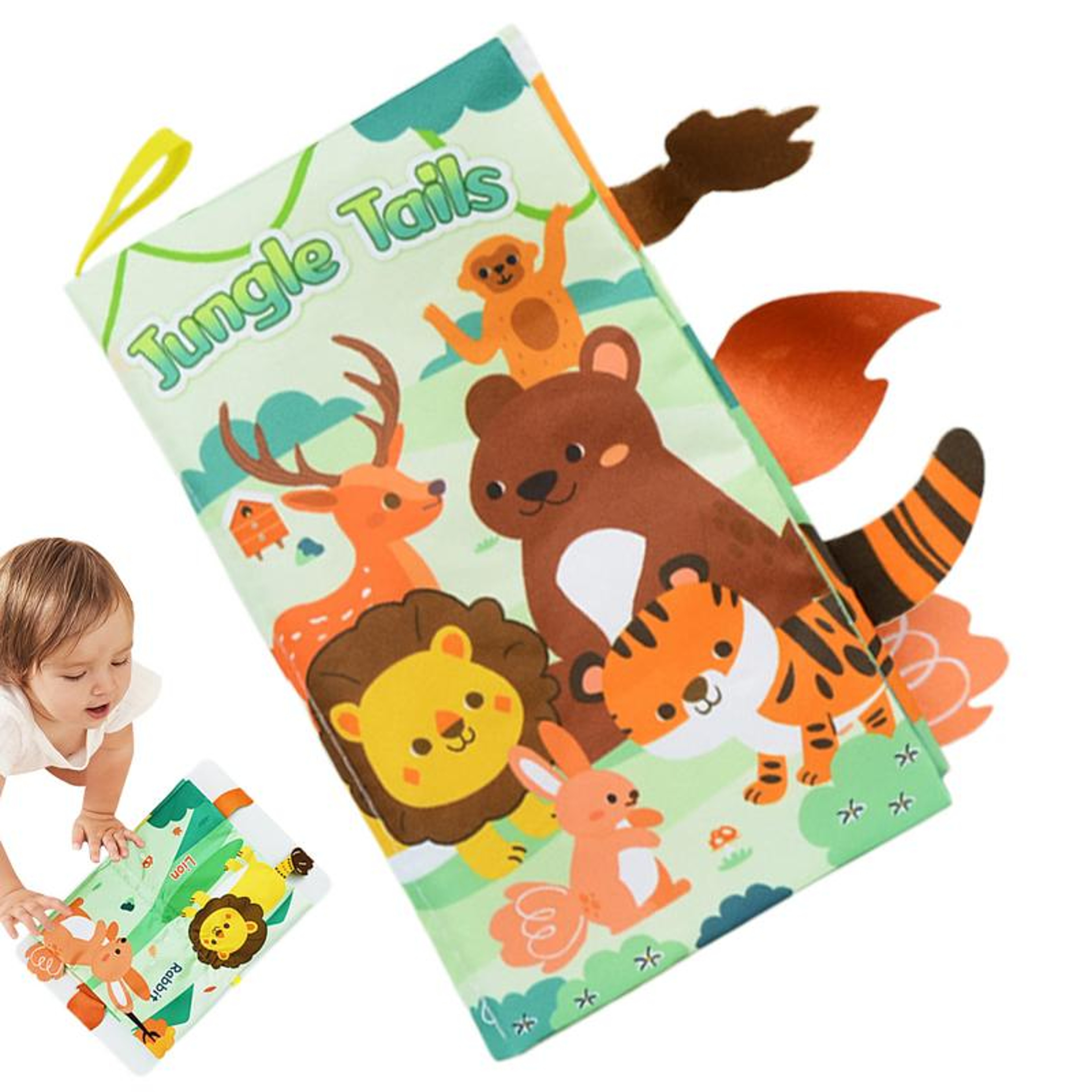 Touch and Feel Babies Book, Funny Sensory Tails Book for Early Education Creative Toddler Interactive Learning Toy – view 1