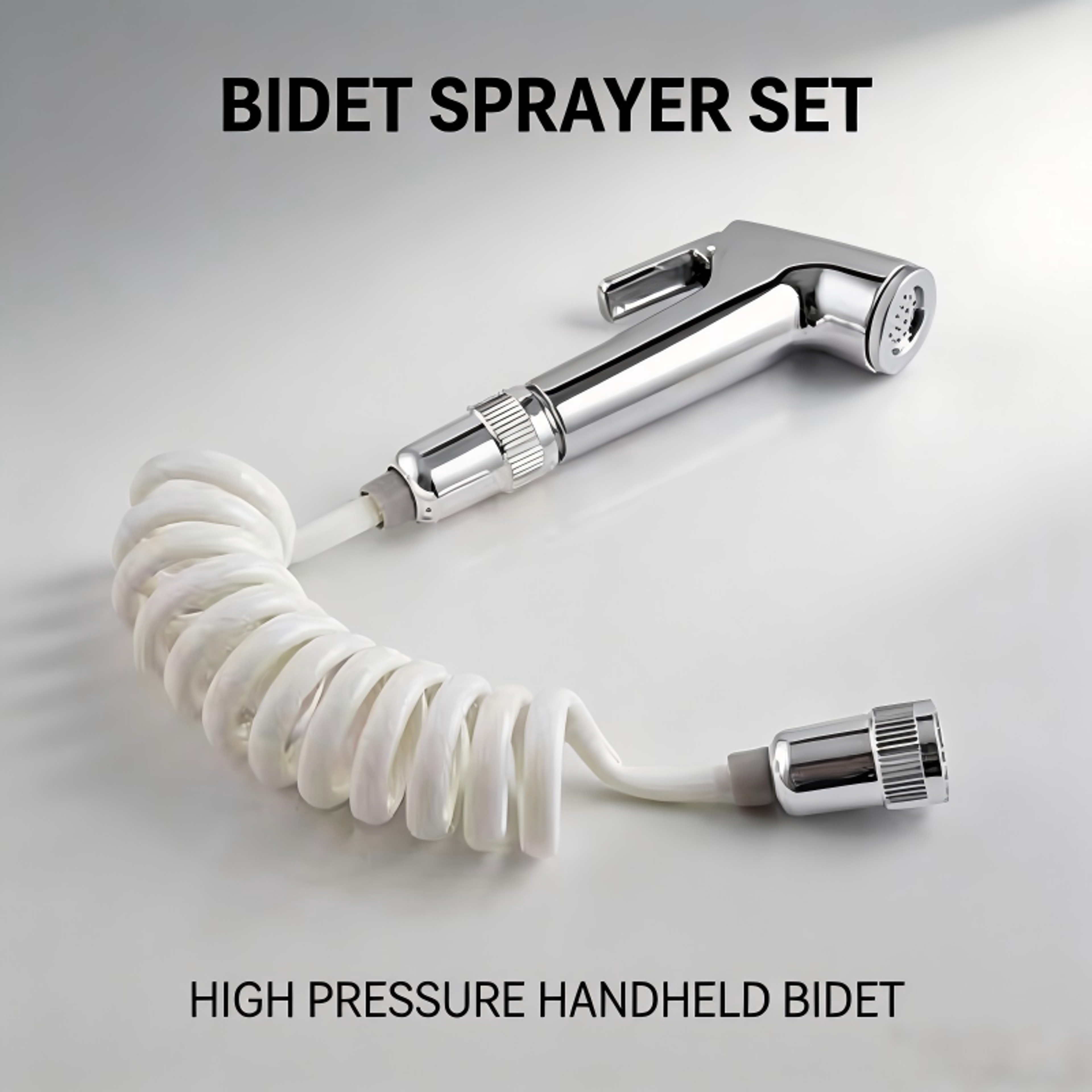 Premium Handheld Bidet Spray Kit With Adjustable Nozzle And Faucet Connector 2