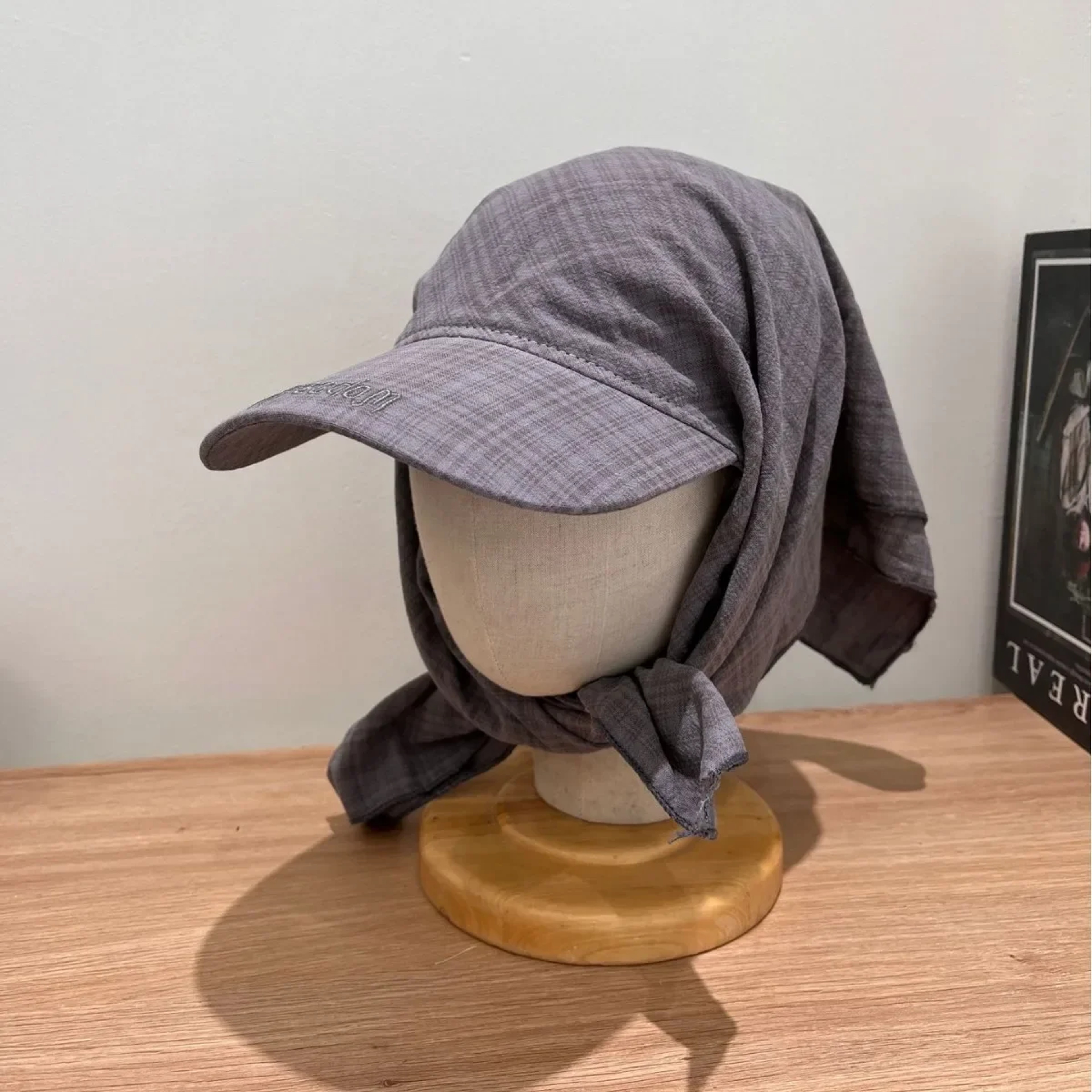 Womens Wide Brim Sun Protection Hat with Lace Mesh Scarf for Outdoor Travel & Camping – view 3