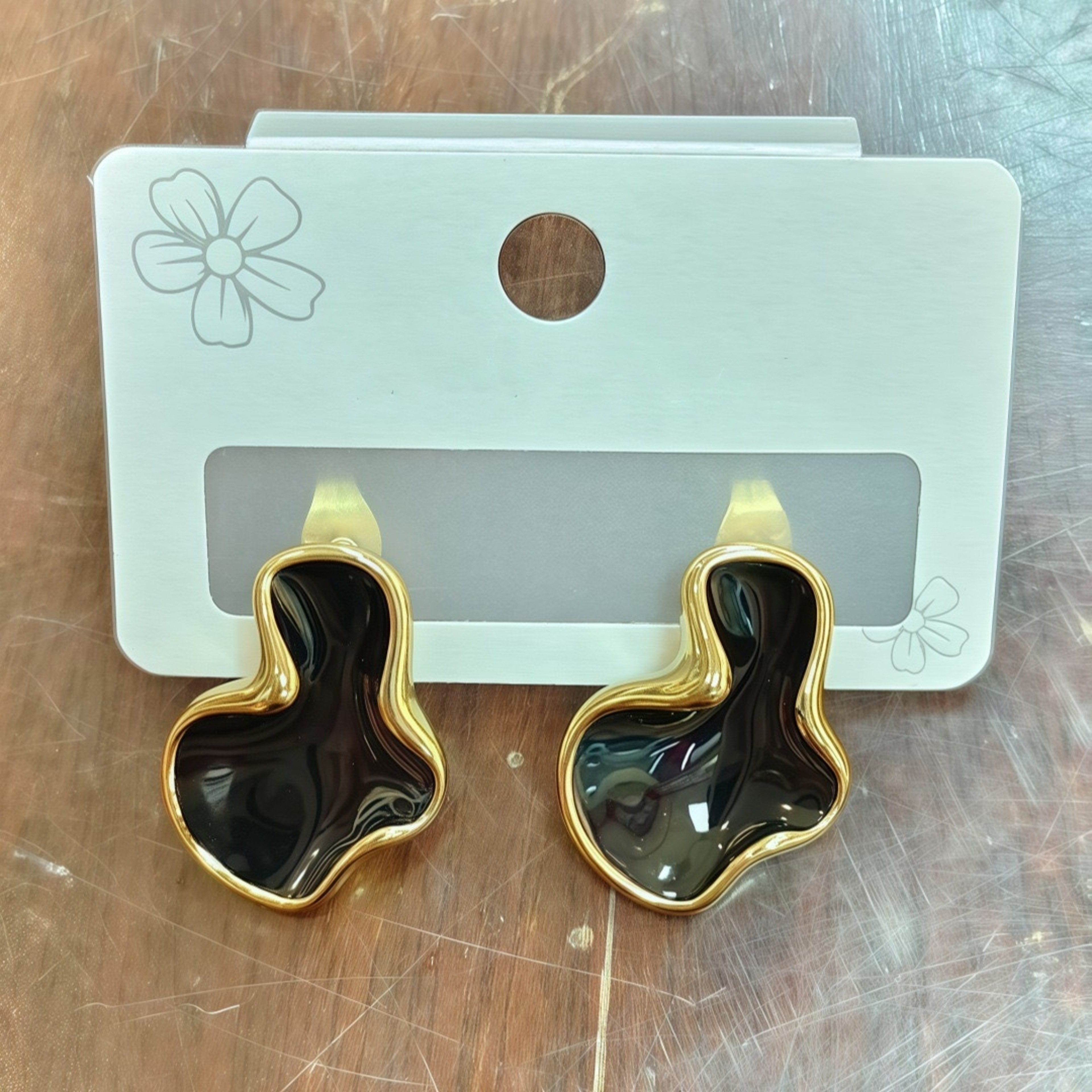 Abstract Cloud Color Block Stud Earrings for Women – view 8