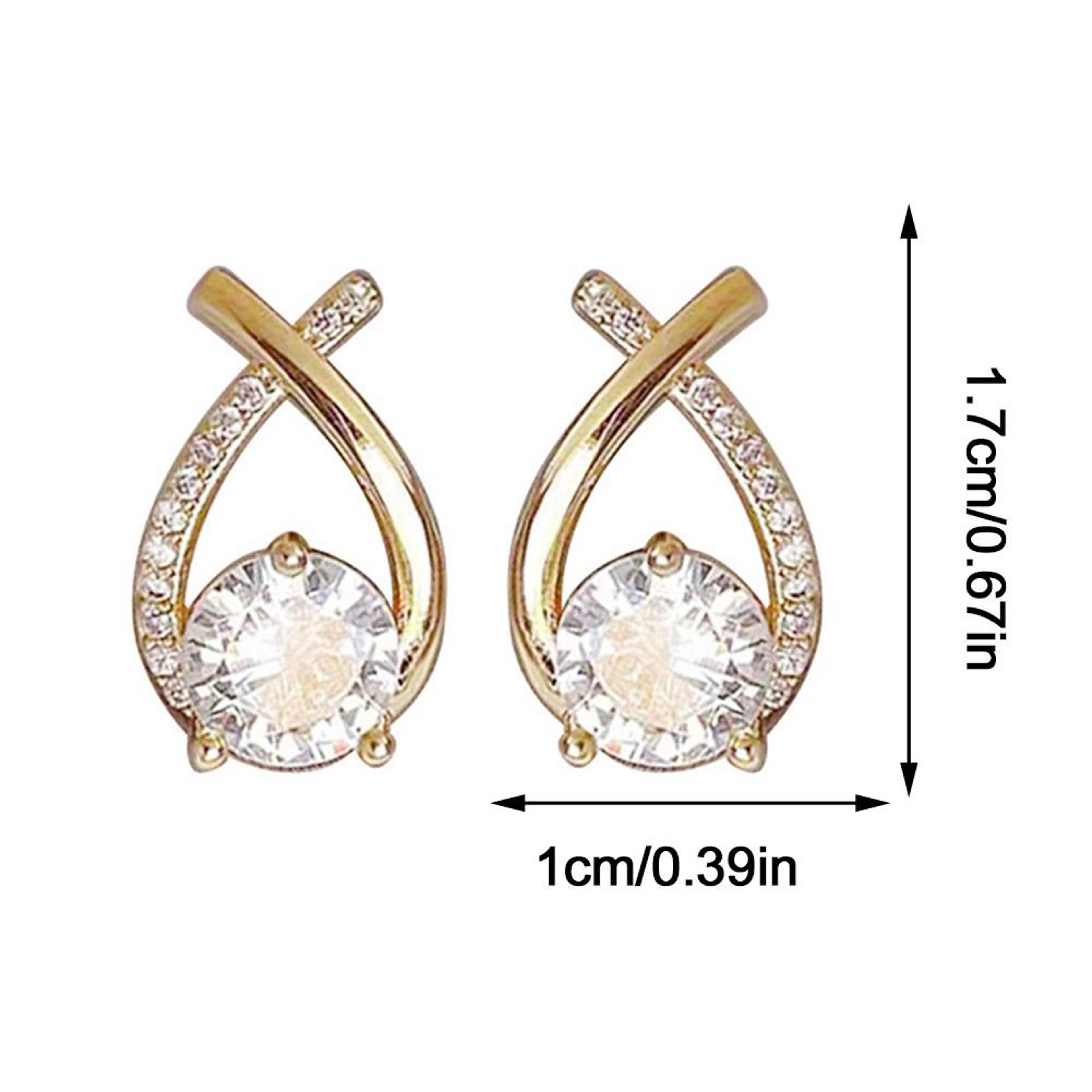 Vintage Cross Stud Earrings with Crystal Fishtail Design for Women and Girls – view 6