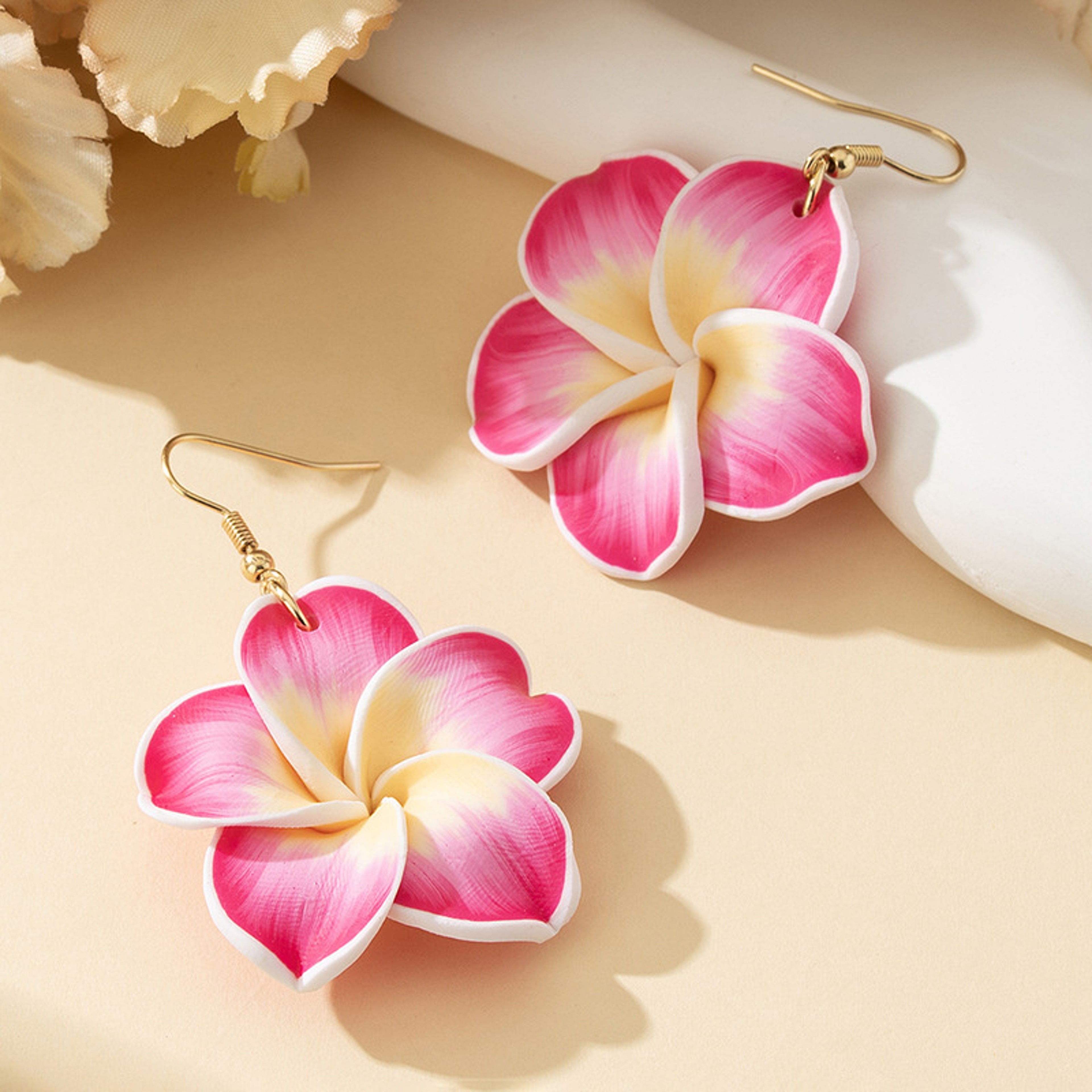 Tulip Stud Earrings with Pearl & Zircon Floral Design for Women – view 24