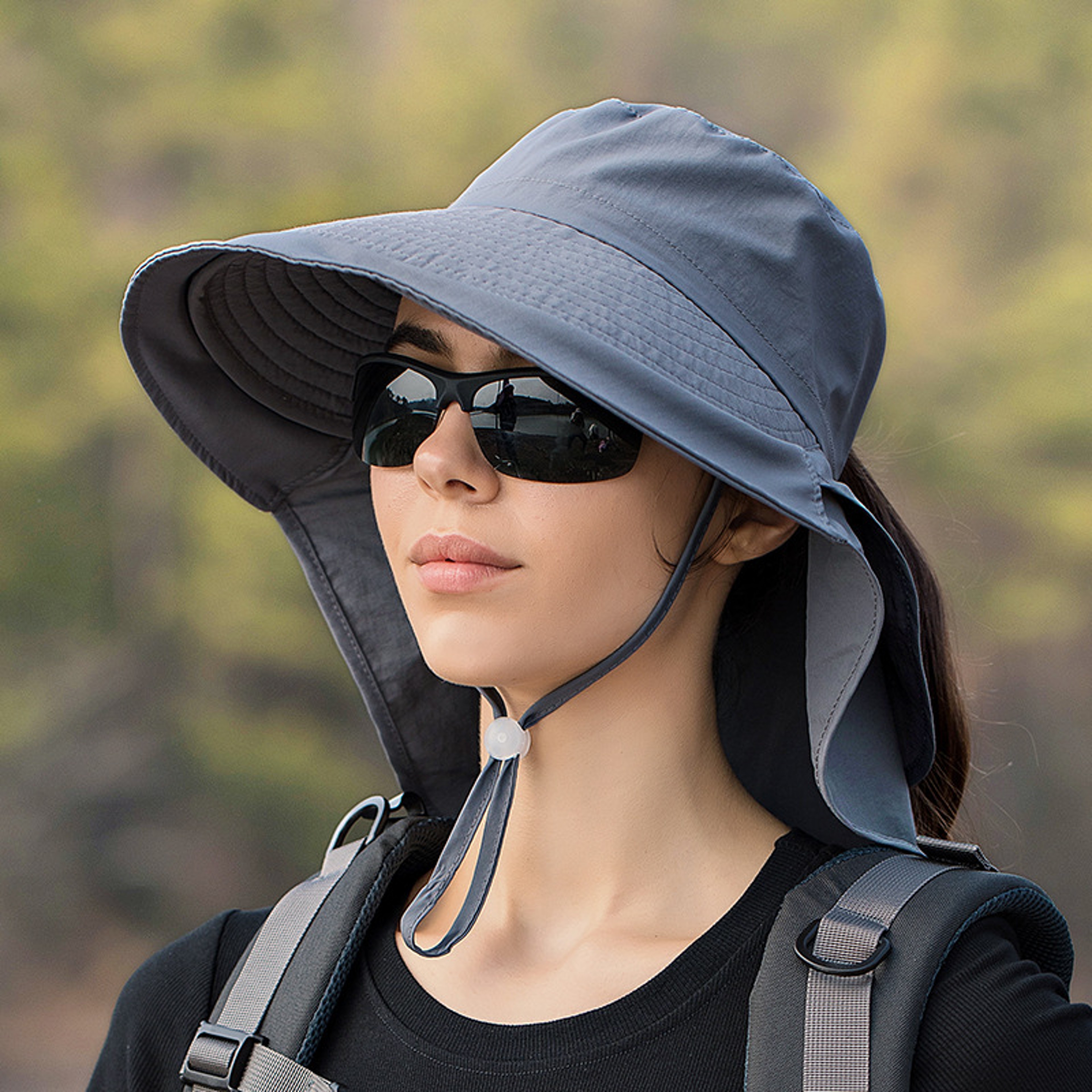 Women's Ponytail Sun Hat Wide Brim Visor with UV Protection for Beach, Travel & Outdoor Adventures – view 6