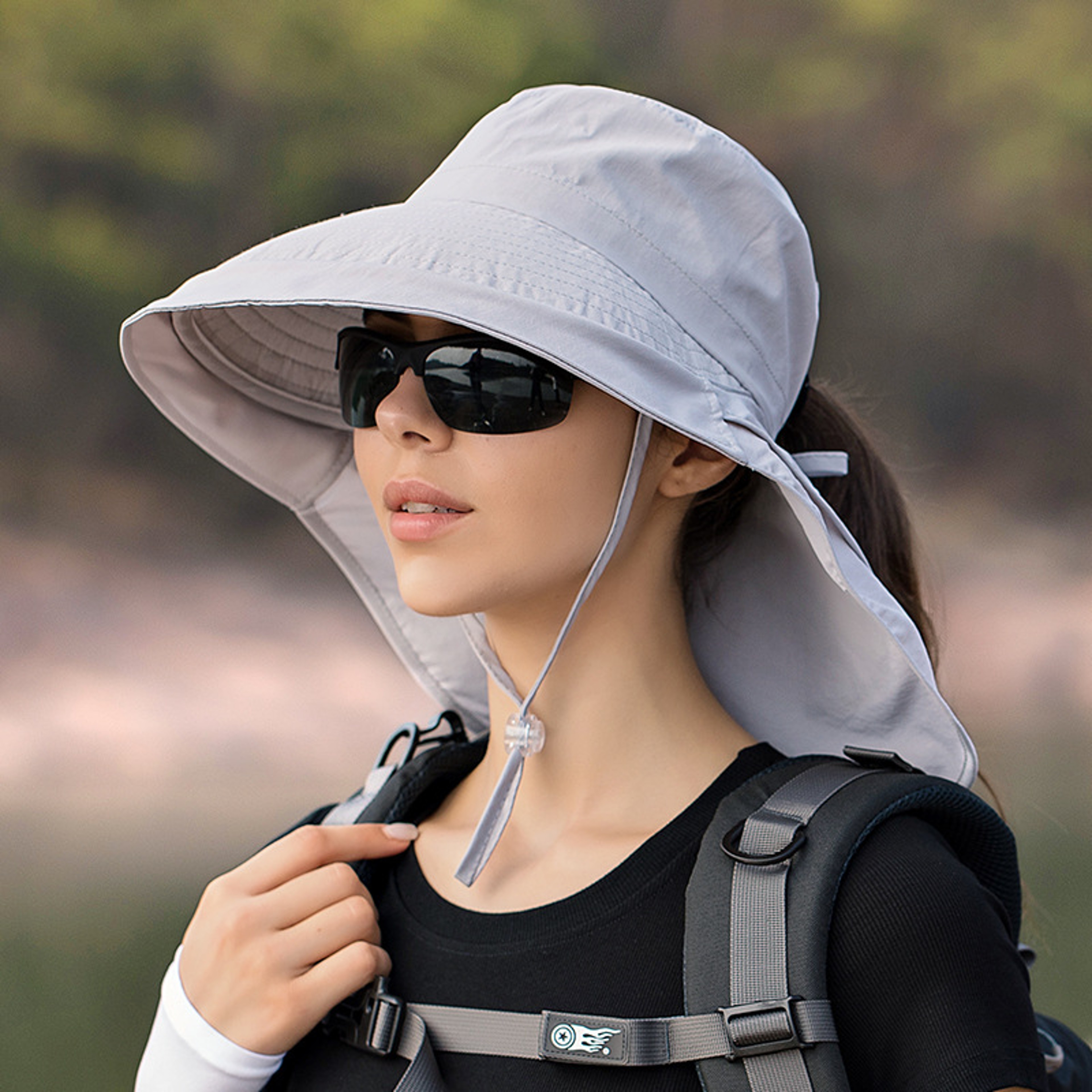 Women's Ponytail Sun Hat Wide Brim Visor with UV Protection for Beach, Travel & Outdoor Adventures – view 9