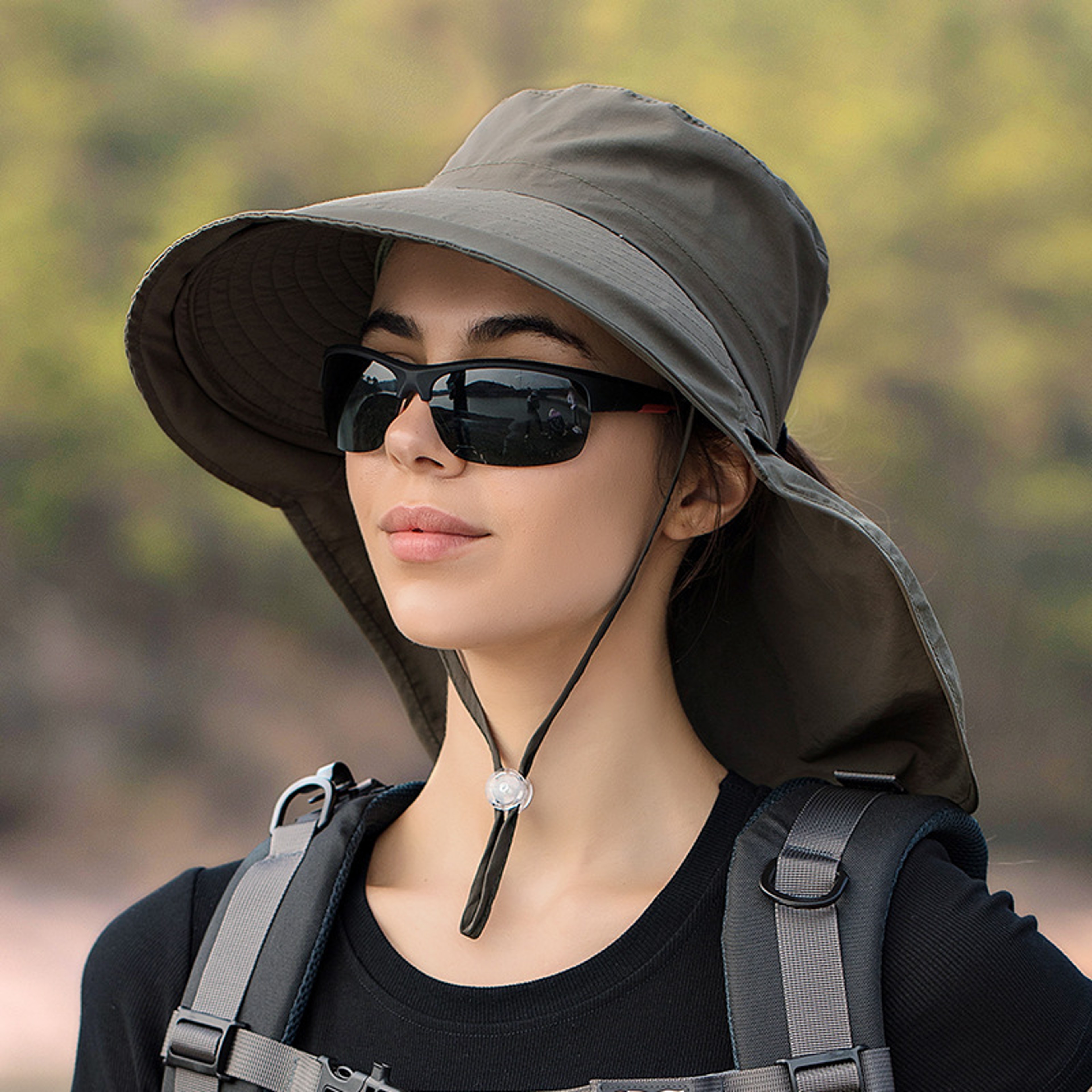 Women's Ponytail Sun Hat Wide Brim Visor with UV Protection for Beach, Travel & Outdoor Adventures – view 10