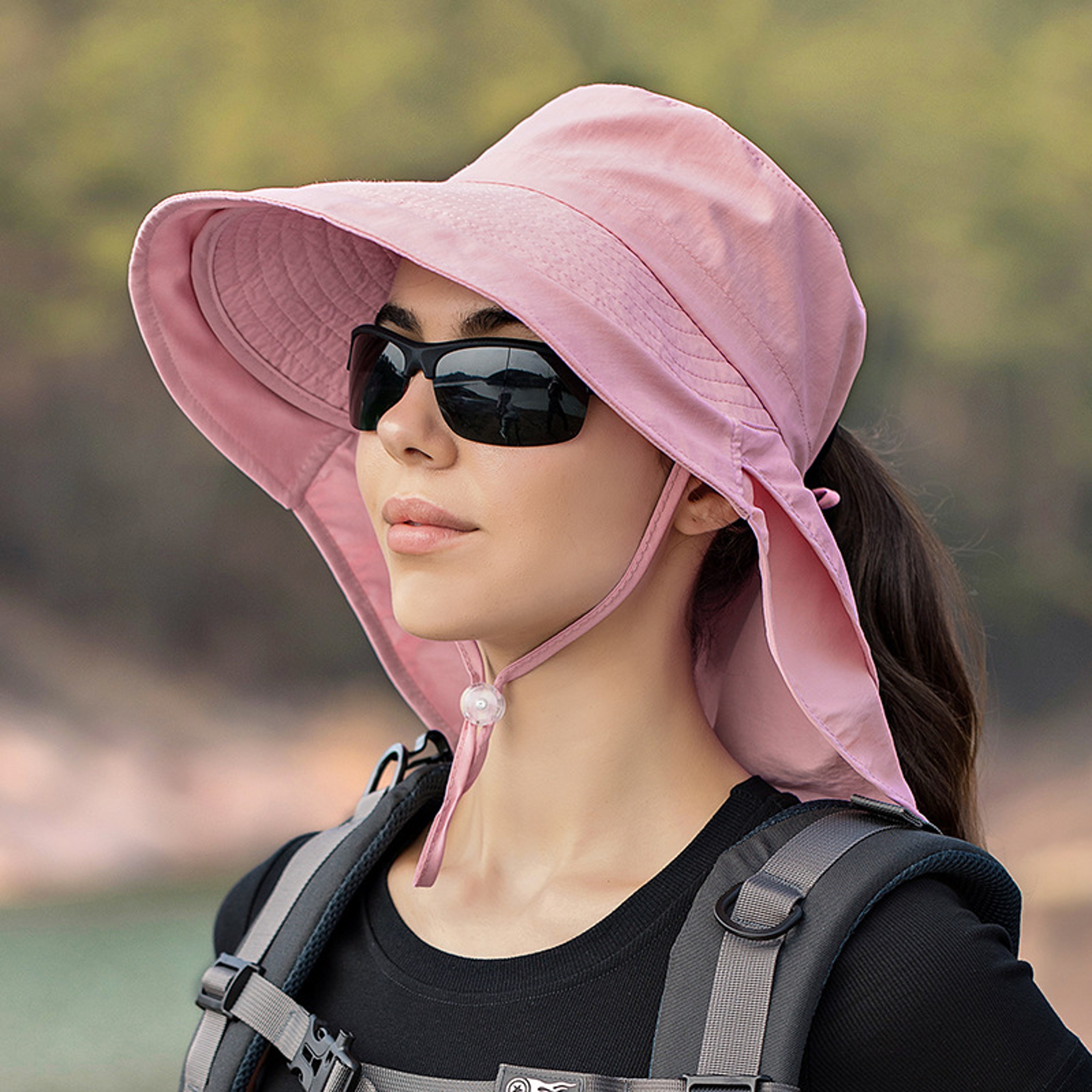 Women's Ponytail Sun Hat Wide Brim Visor with UV Protection for Beach, Travel & Outdoor Adventures – view 14