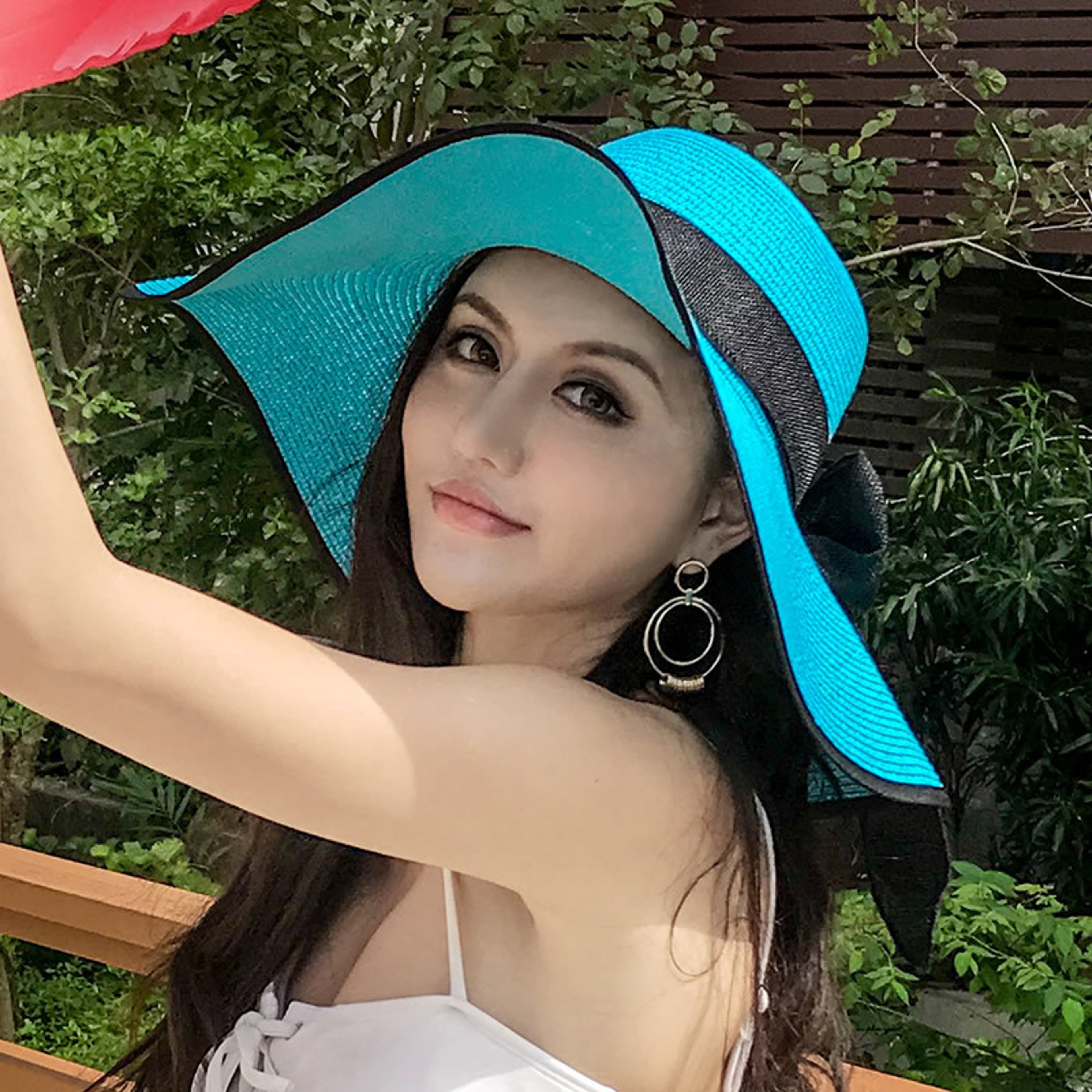 Women's Foldable Straw Hat UV Protection Beach Sun Visor for Travel & Summer – view 19