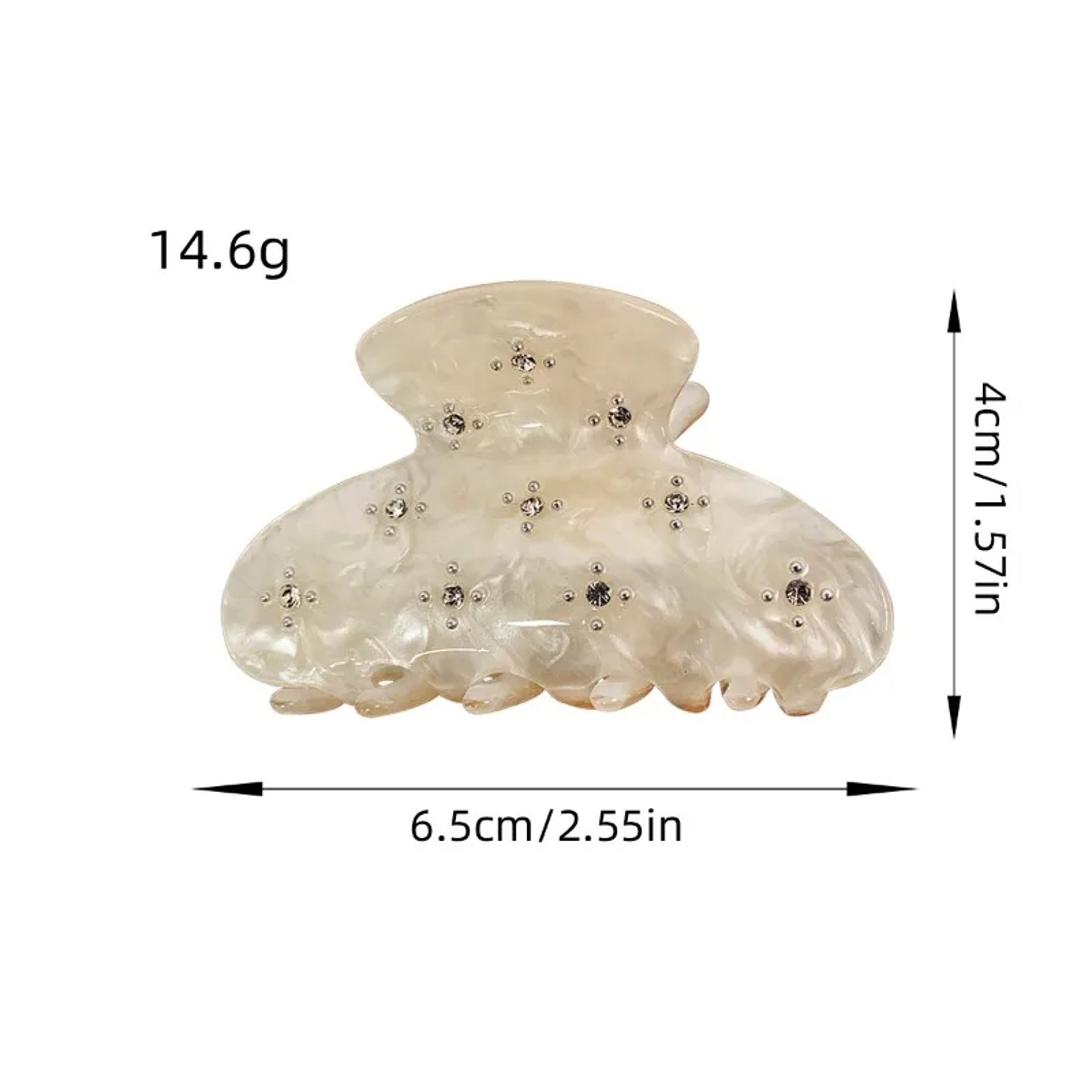 Shell Sparkle Hair Claw Clip With Rhinestones Elegant Shell Hair Clip For Everyday Styling 3