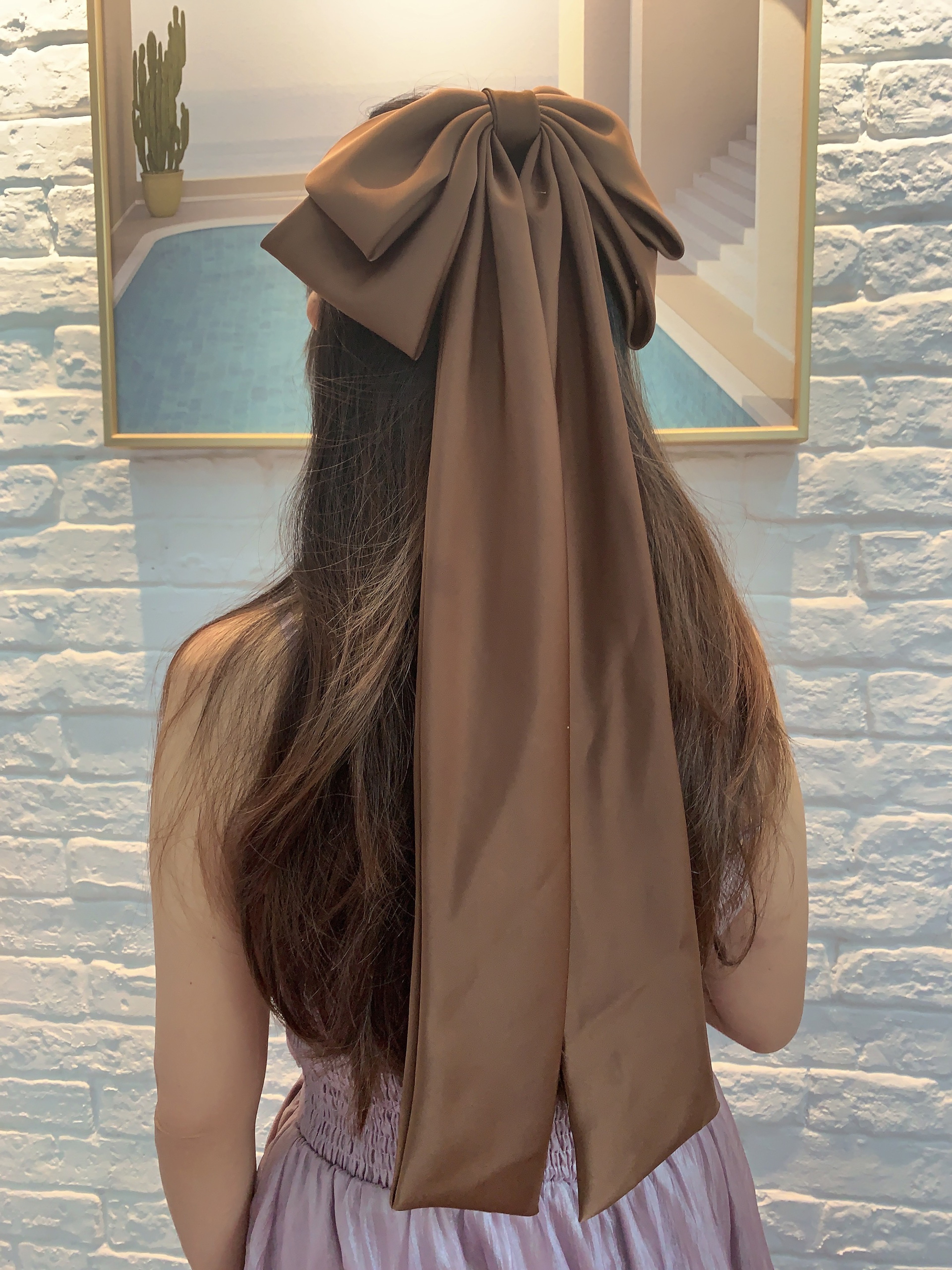 Elegant Satin Bow Hair Clip Style Bow Barrette For Ponytails  Half Up Hairstyles 2