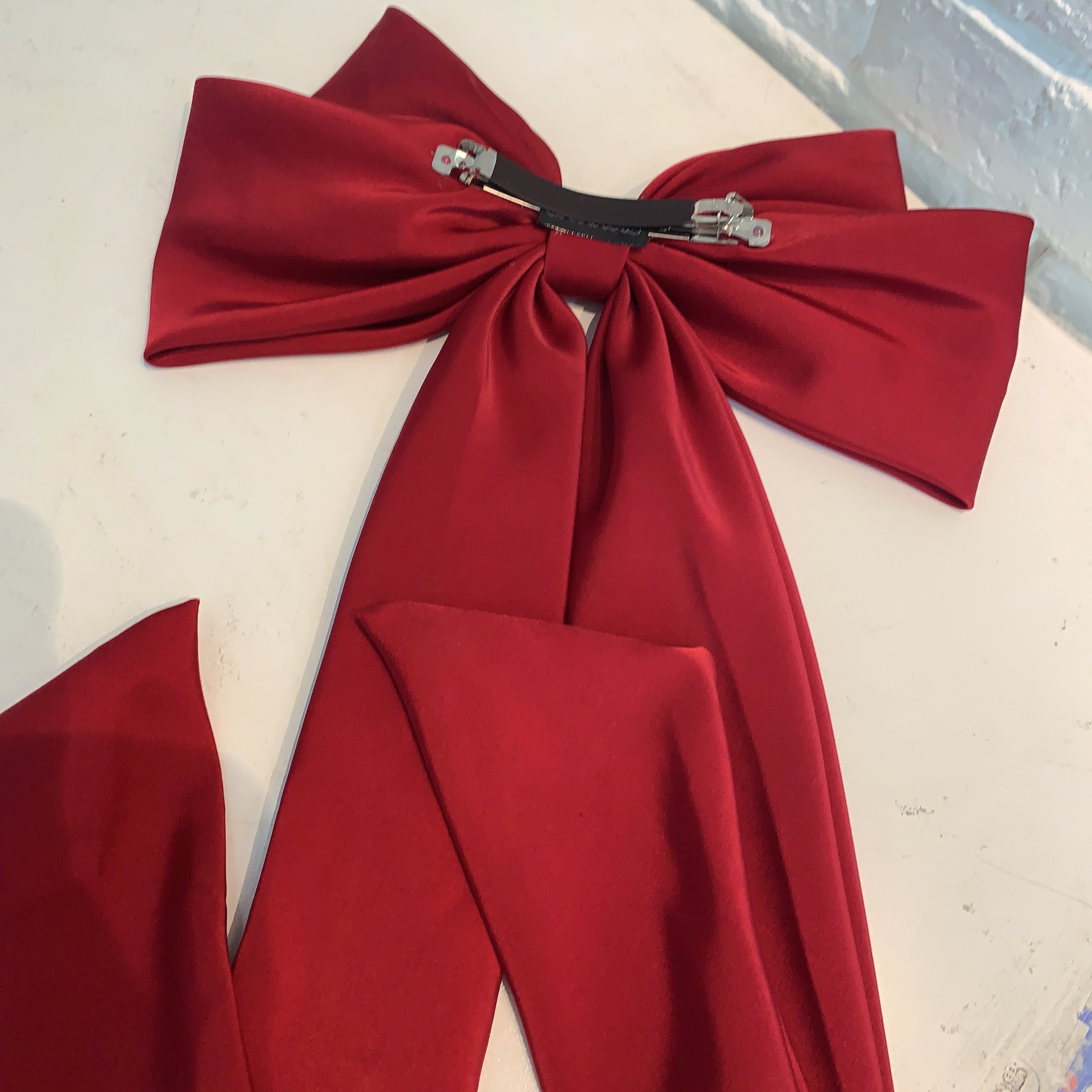 Elegant Satin Bow Hair Clip Style Bow Barrette For Ponytails  Half Up Hairstyles 5