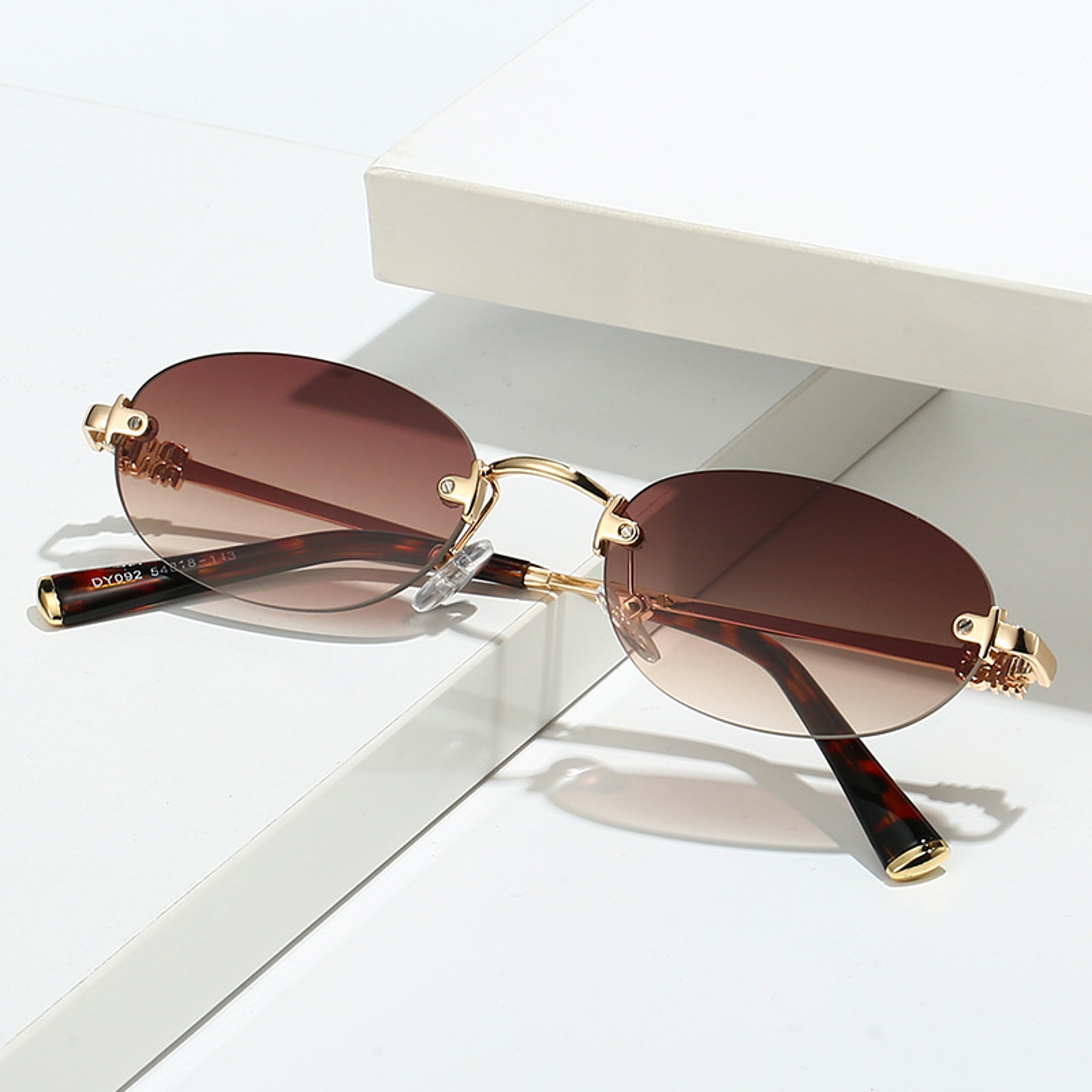 Luxe Rimless Sunglasses Oval Fashion Shades For Women  Men 2