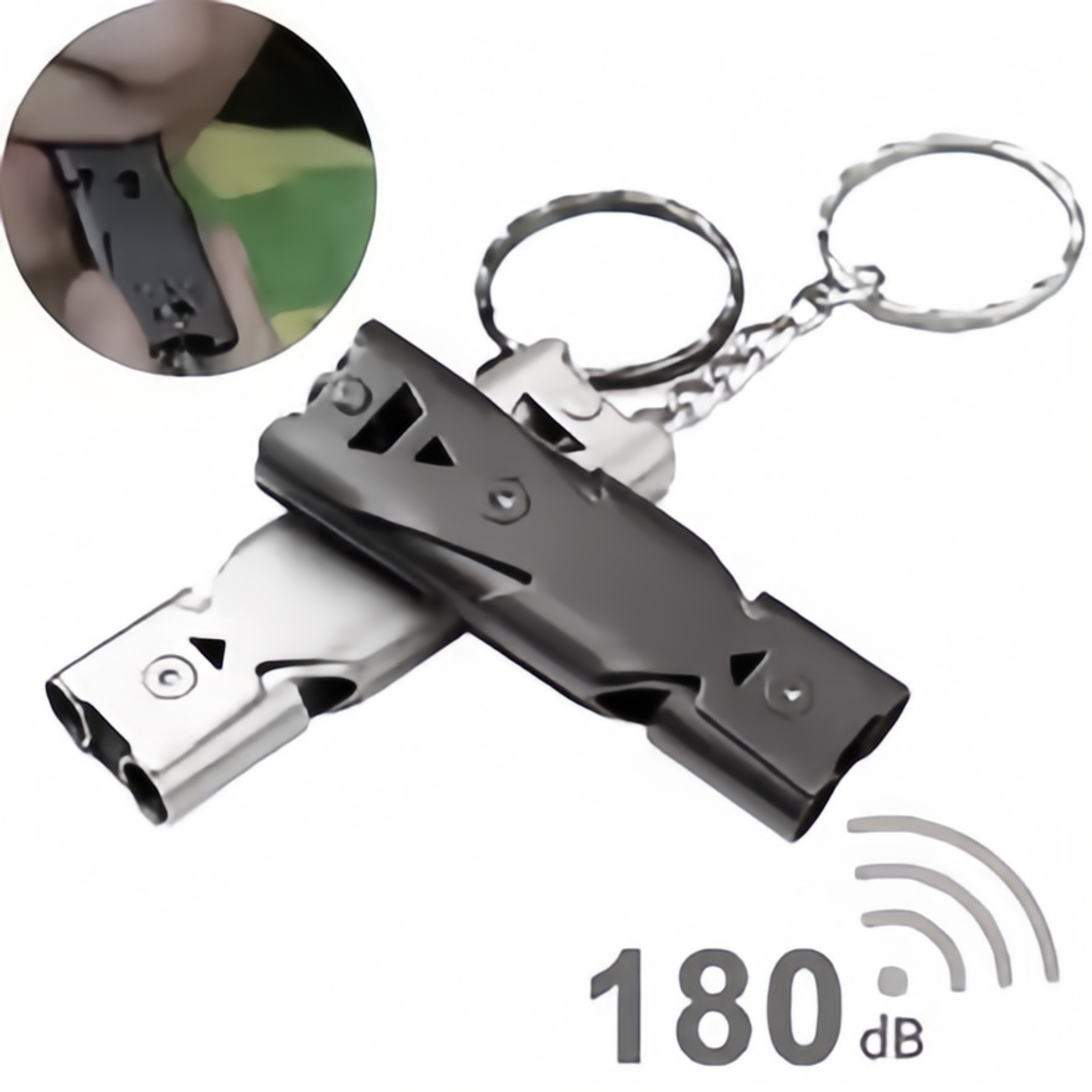 Emergency Survival Whistle Double Tube High Decibel Safety Keychain For Camping Hiking  Outdoor Res 2