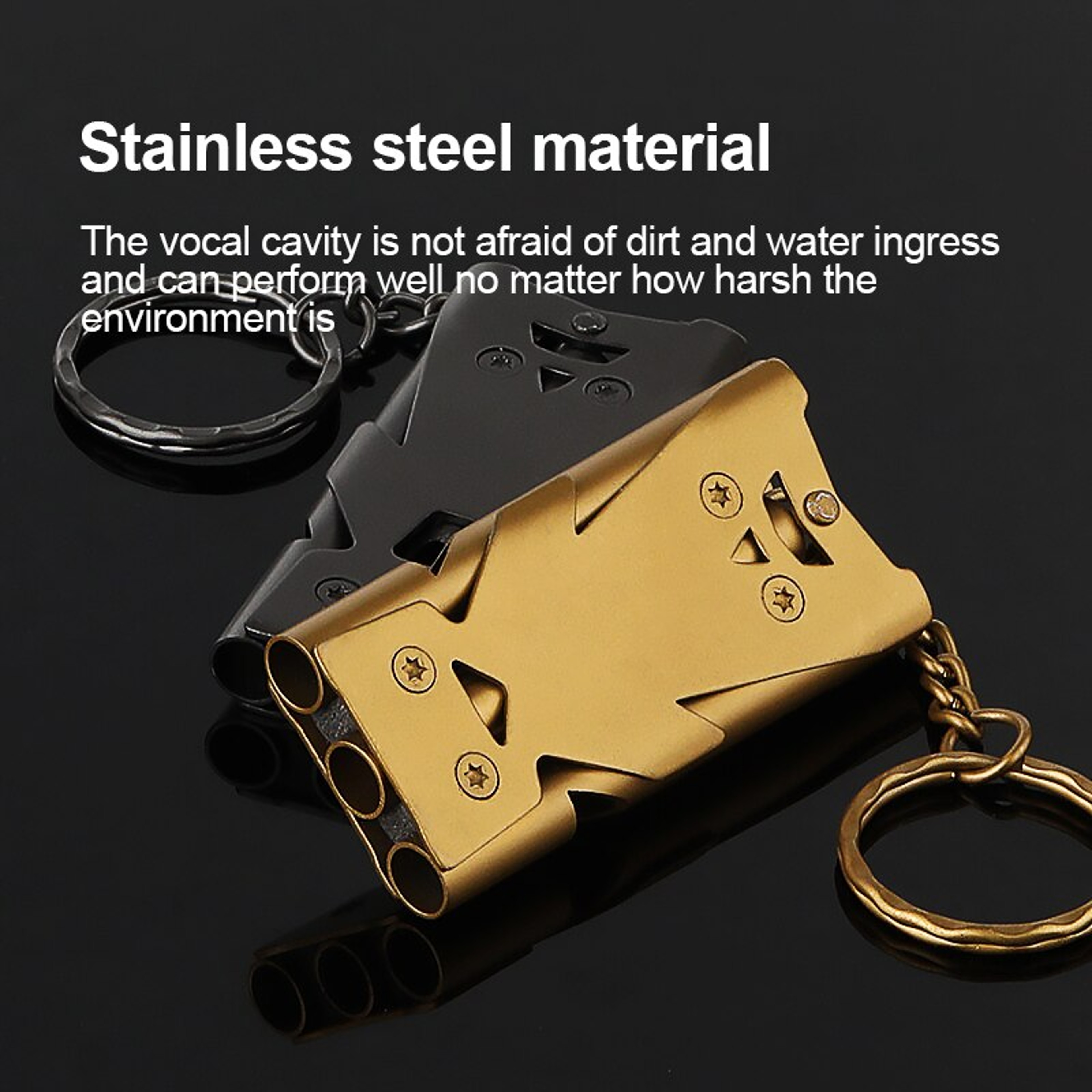 Double Pipe Emergency Whistle Keychain High Decibel Survival Whistle For Camping Hiking  Safety 8