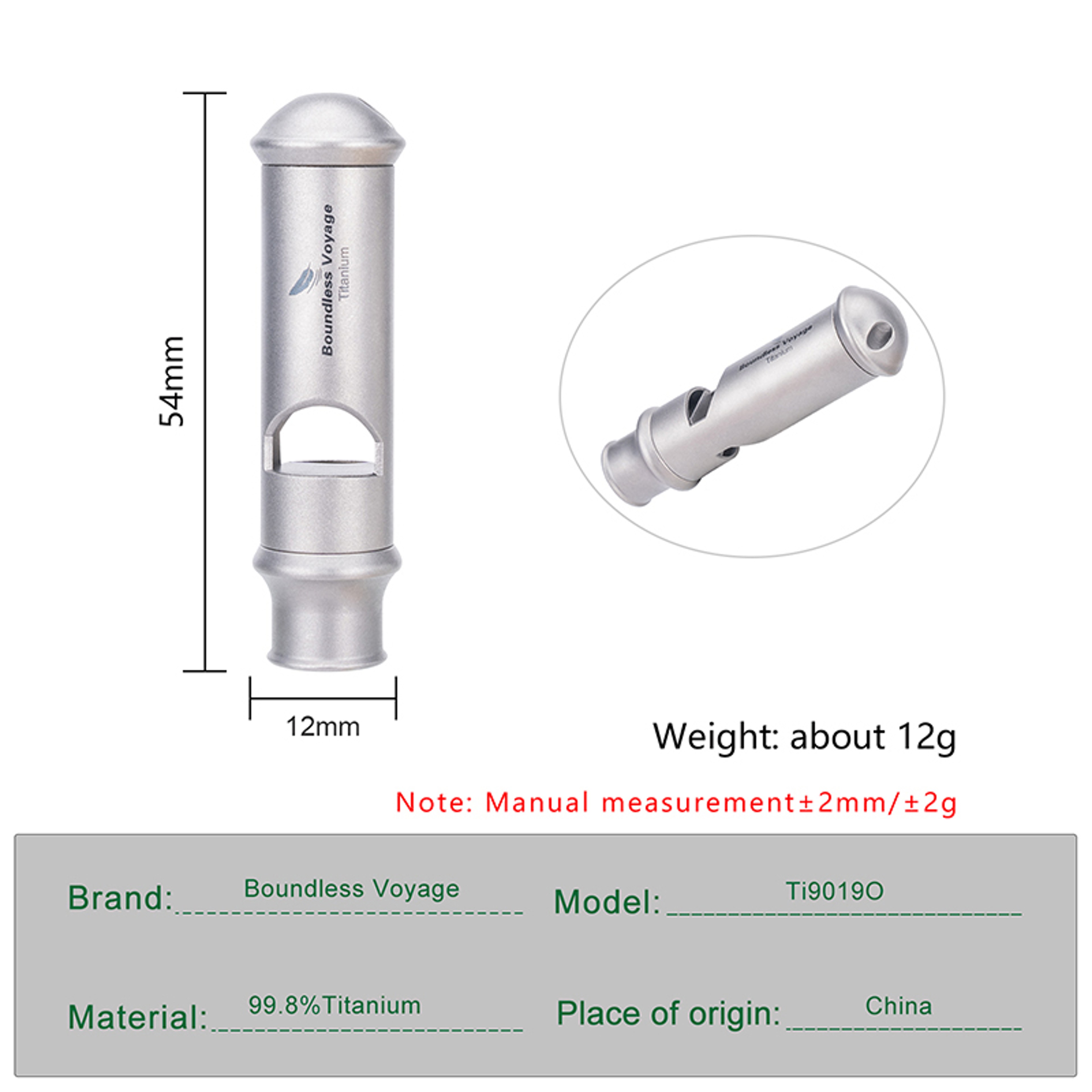 Boundless Voyage Titanium Survival Whistle For Camping Hiking  Emergency Safety 3