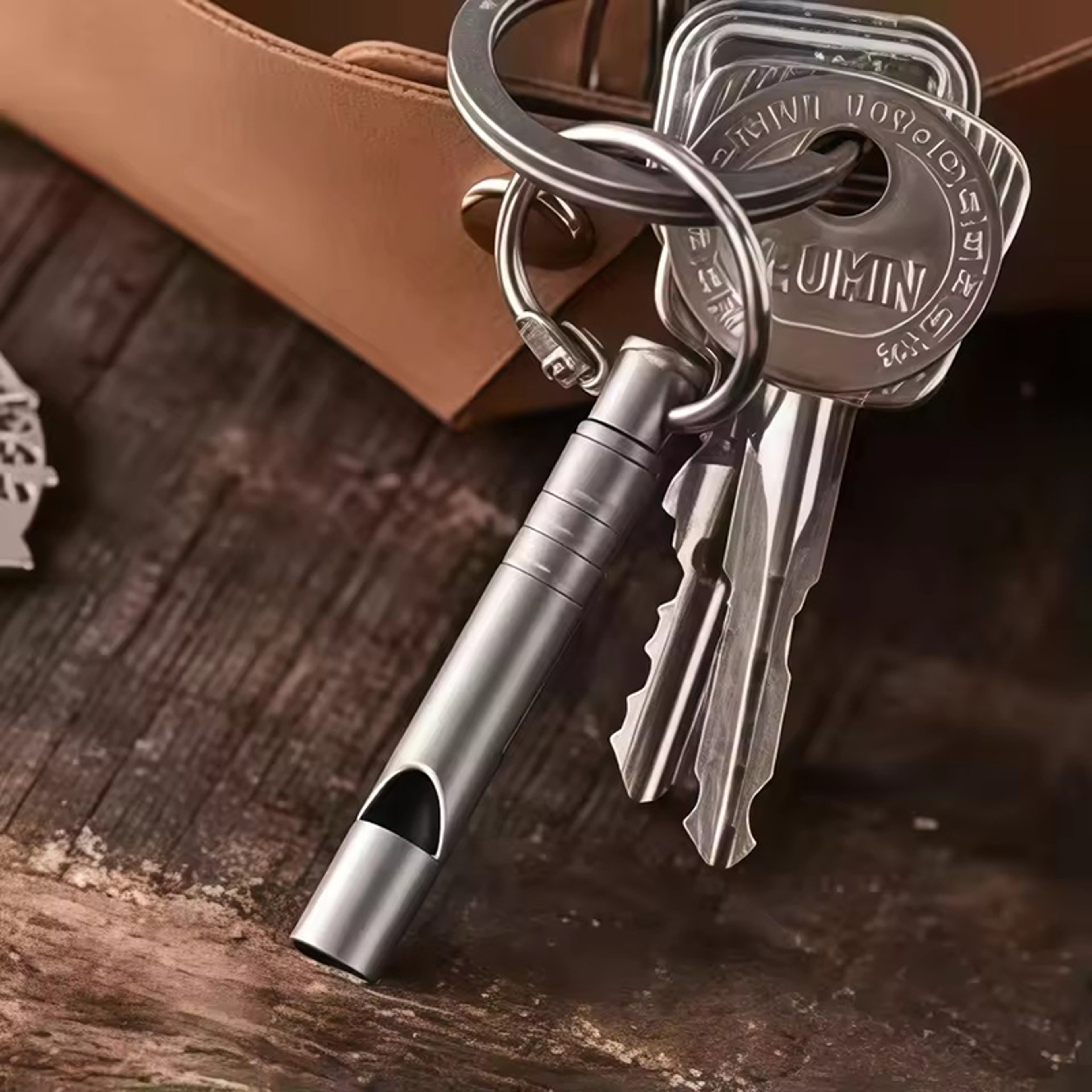 Titanium Emergency Survival Whistle with Lanyard Safety Whistle for Hiking Camping – view 4
