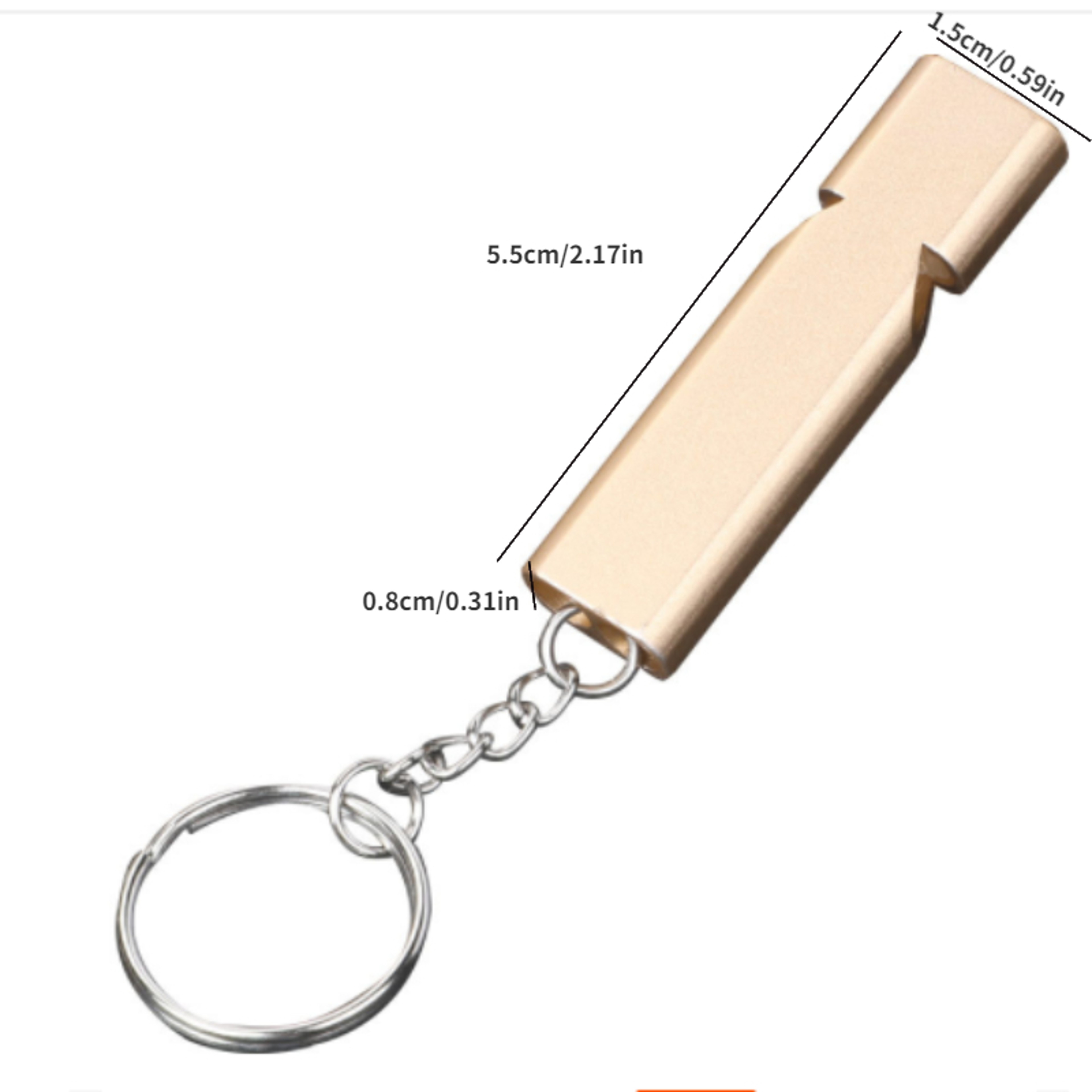 Aluminum Emergency Survival Whistle Camping Safety Signal Keychain – view 2