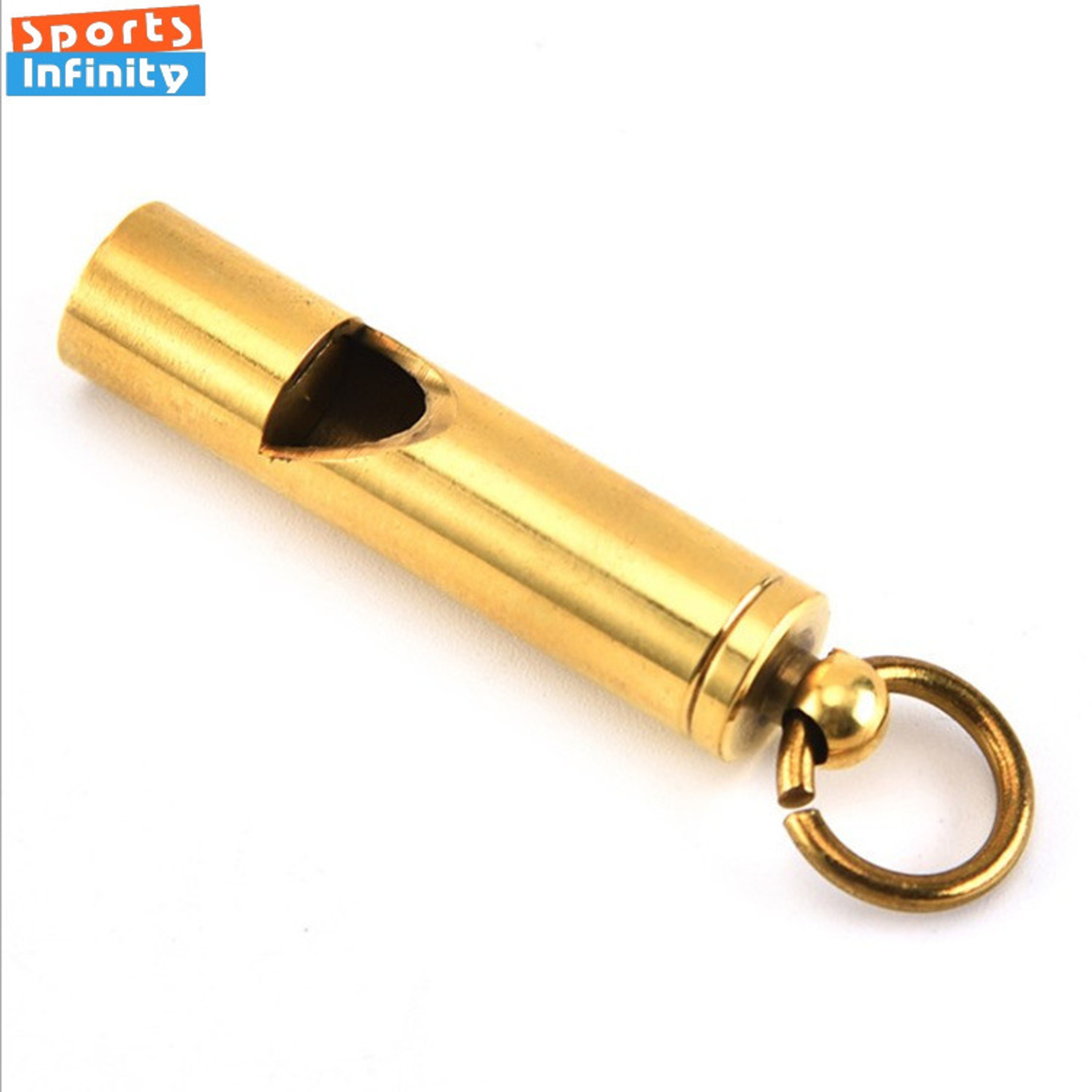 Vintage Brass Survival Whistle Keychain Emergency Whistle for Camping Hiking & Rescue – view 3