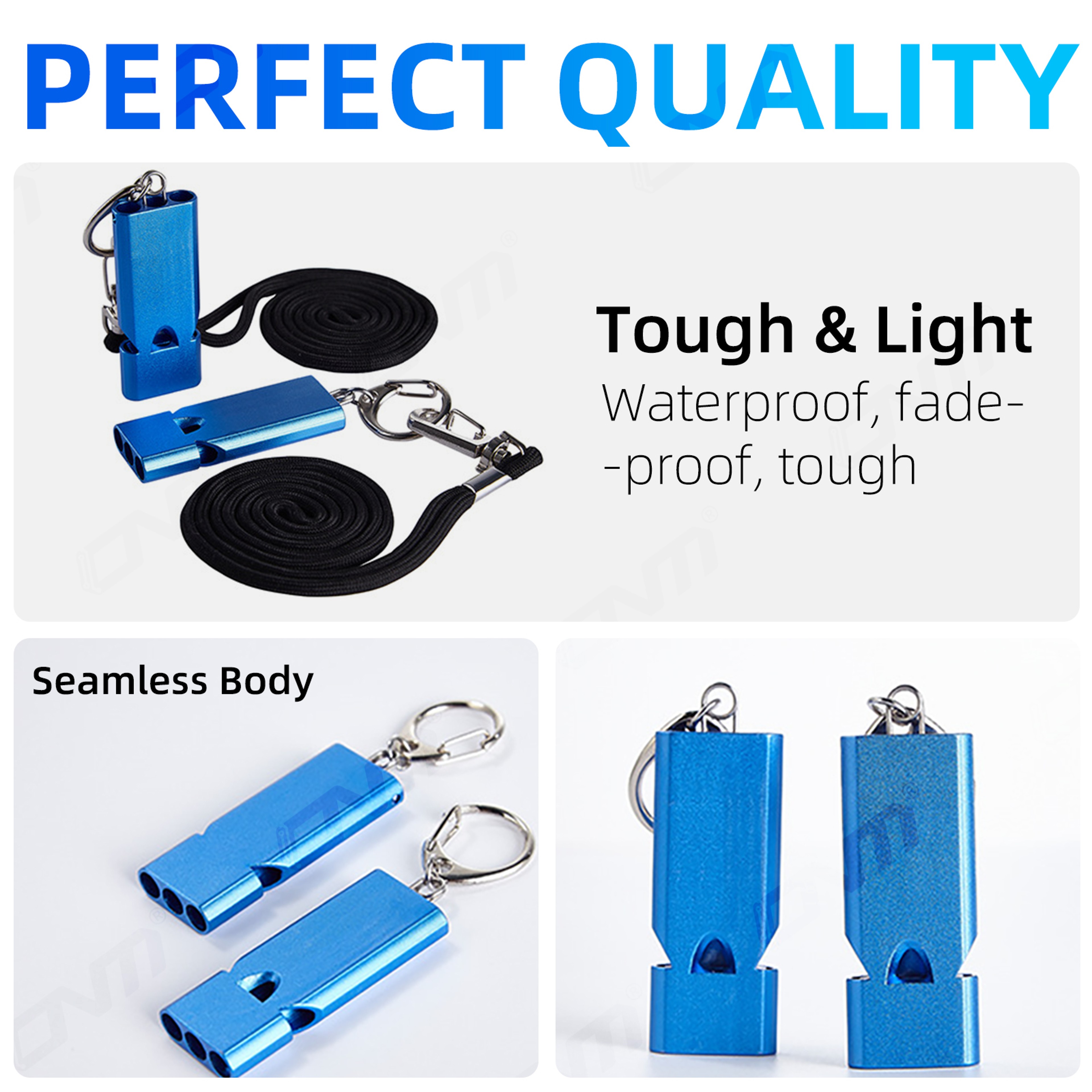 Survival Whistle Aluminum Alloy Emergency Whistle With Triple Tube Keychain 4