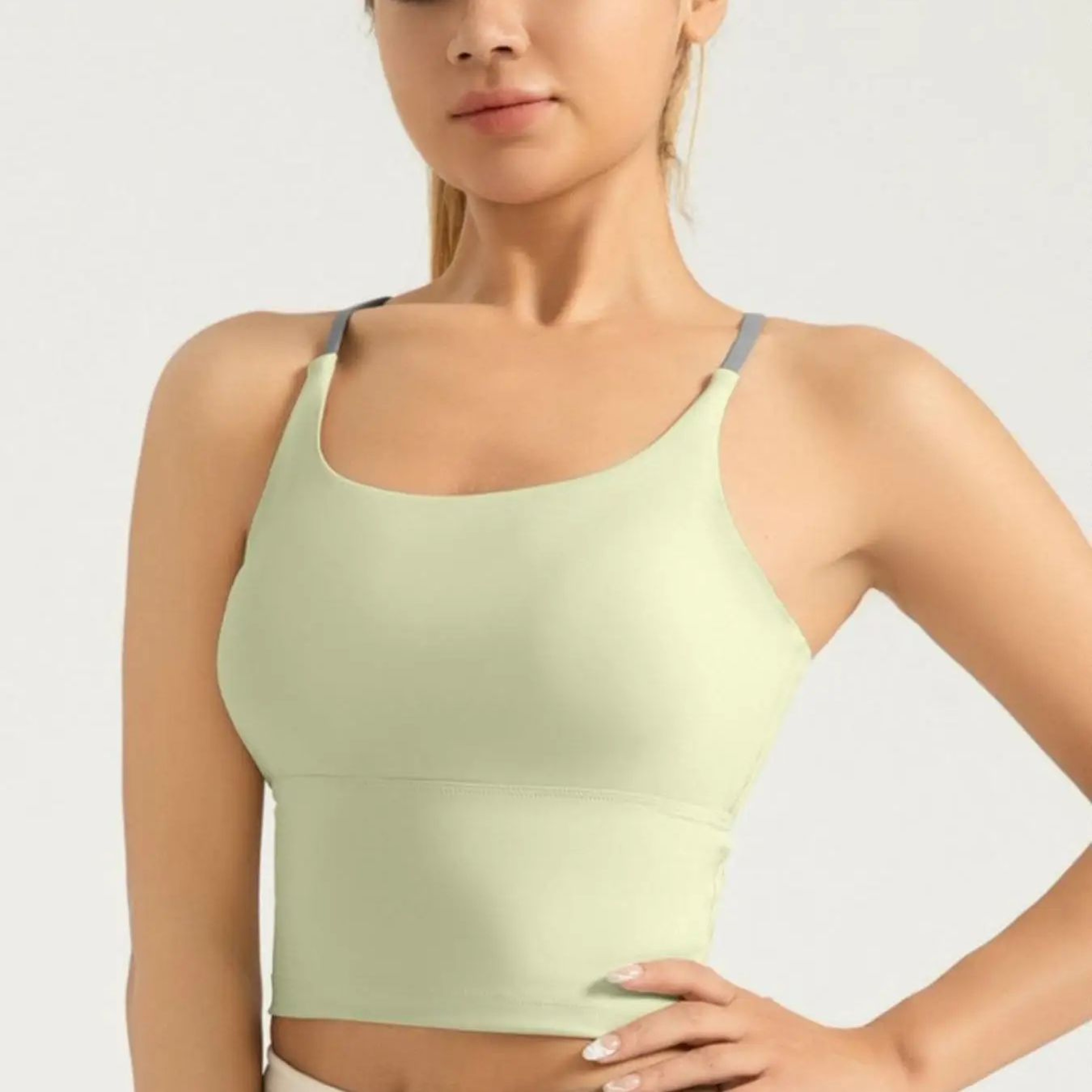 Color Block Yoga Sports Bra for Women with Removable Padding and High Stretch Support – view 2
