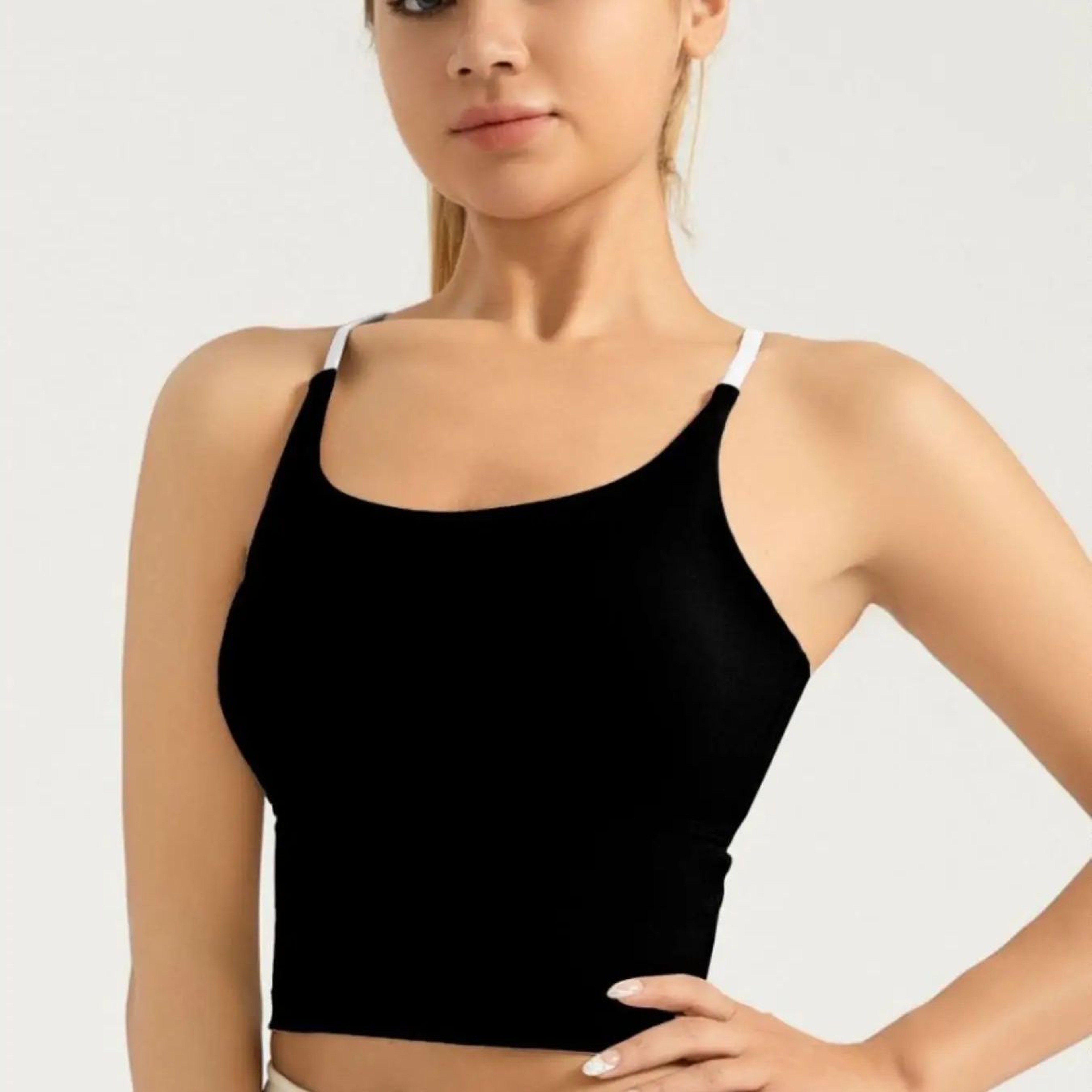 Color Block Yoga Sports Bra for Women with Removable Padding and High Stretch Support – view 10