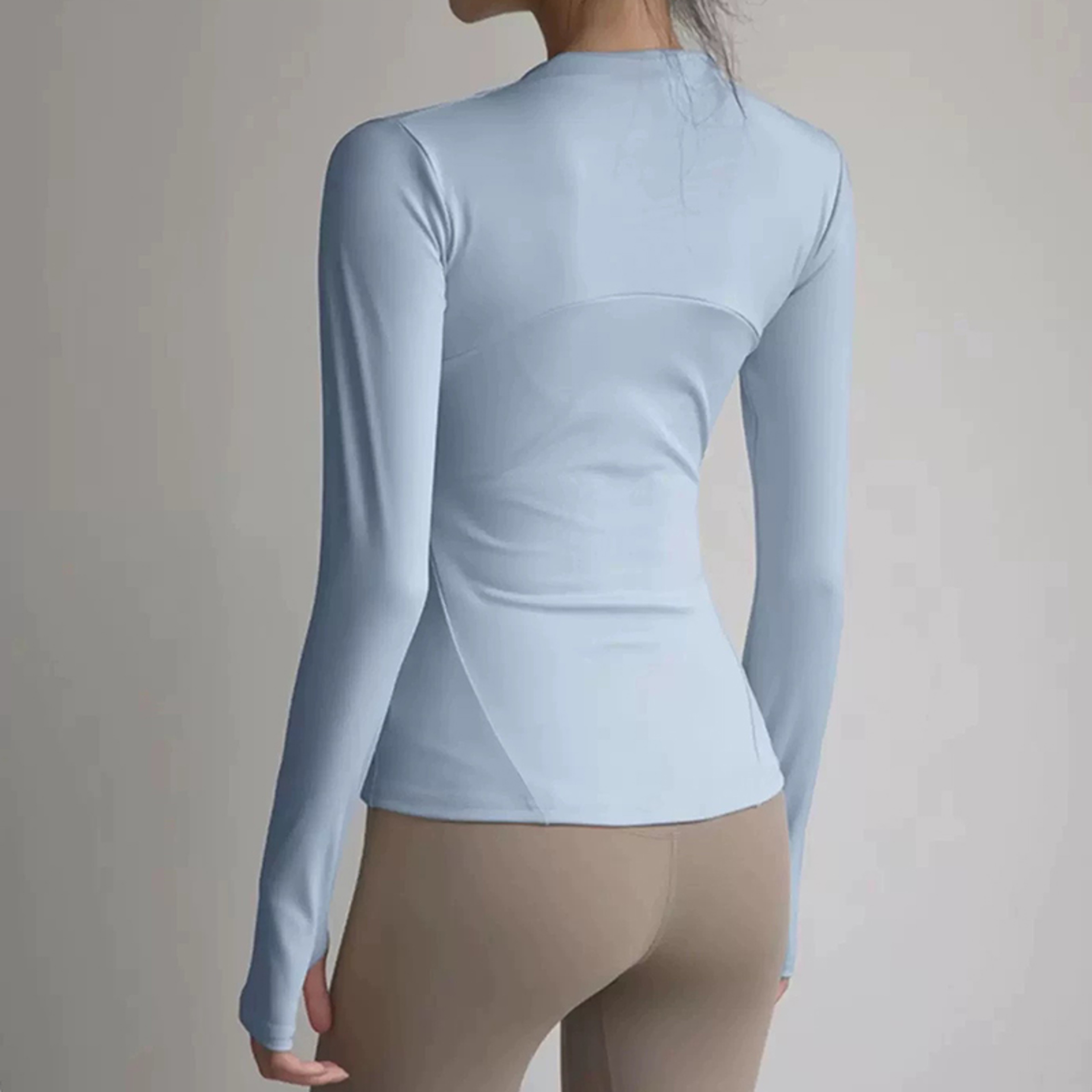 Women's Yoga Jacket Slim Fit Quick Dry Workout Jacket with Stand Collar, Thumb Holes & Zip Pockets – view 2