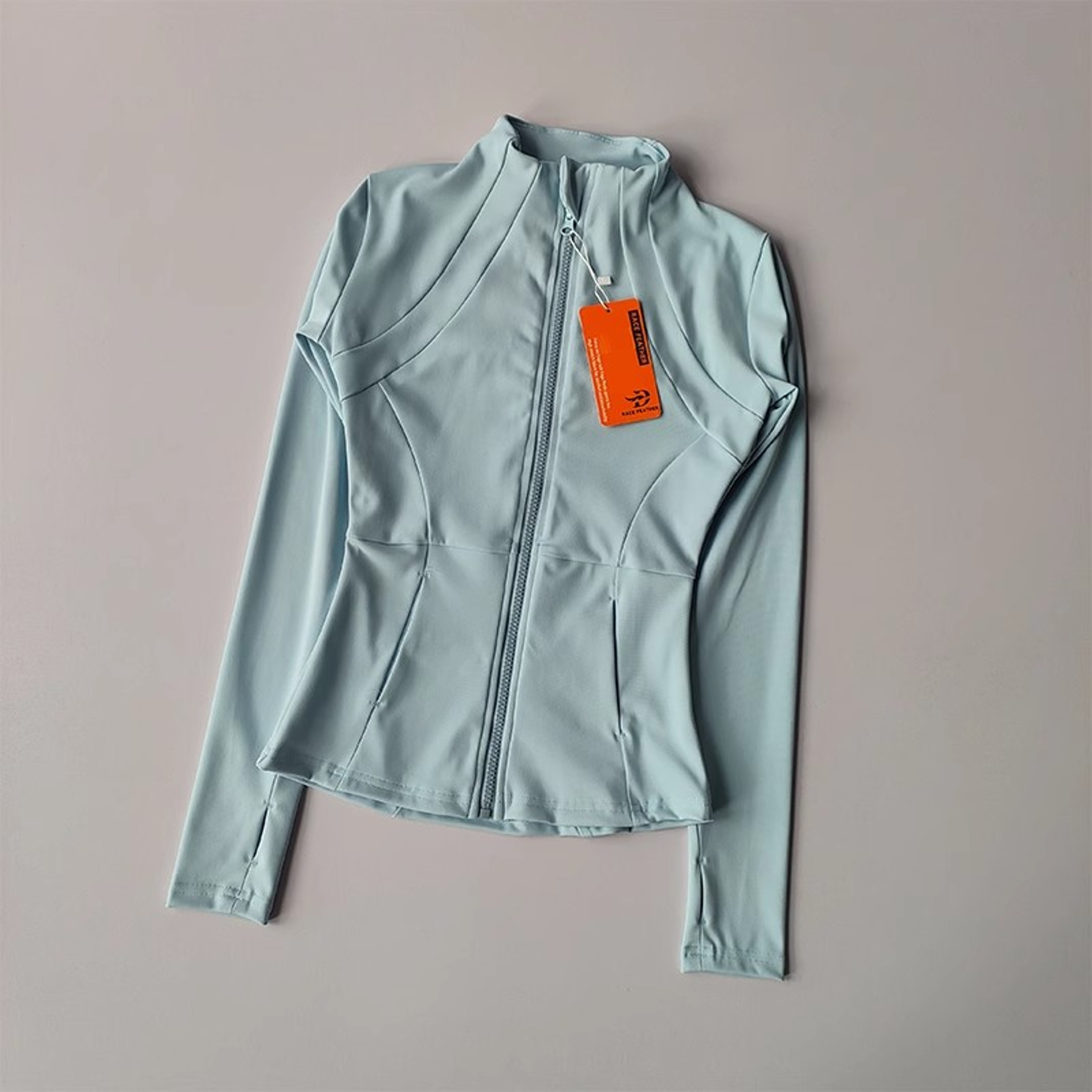 Women's Yoga Jacket Slim Fit Quick Dry Workout Jacket with Stand Collar, Thumb Holes & Zip Pockets – view 10