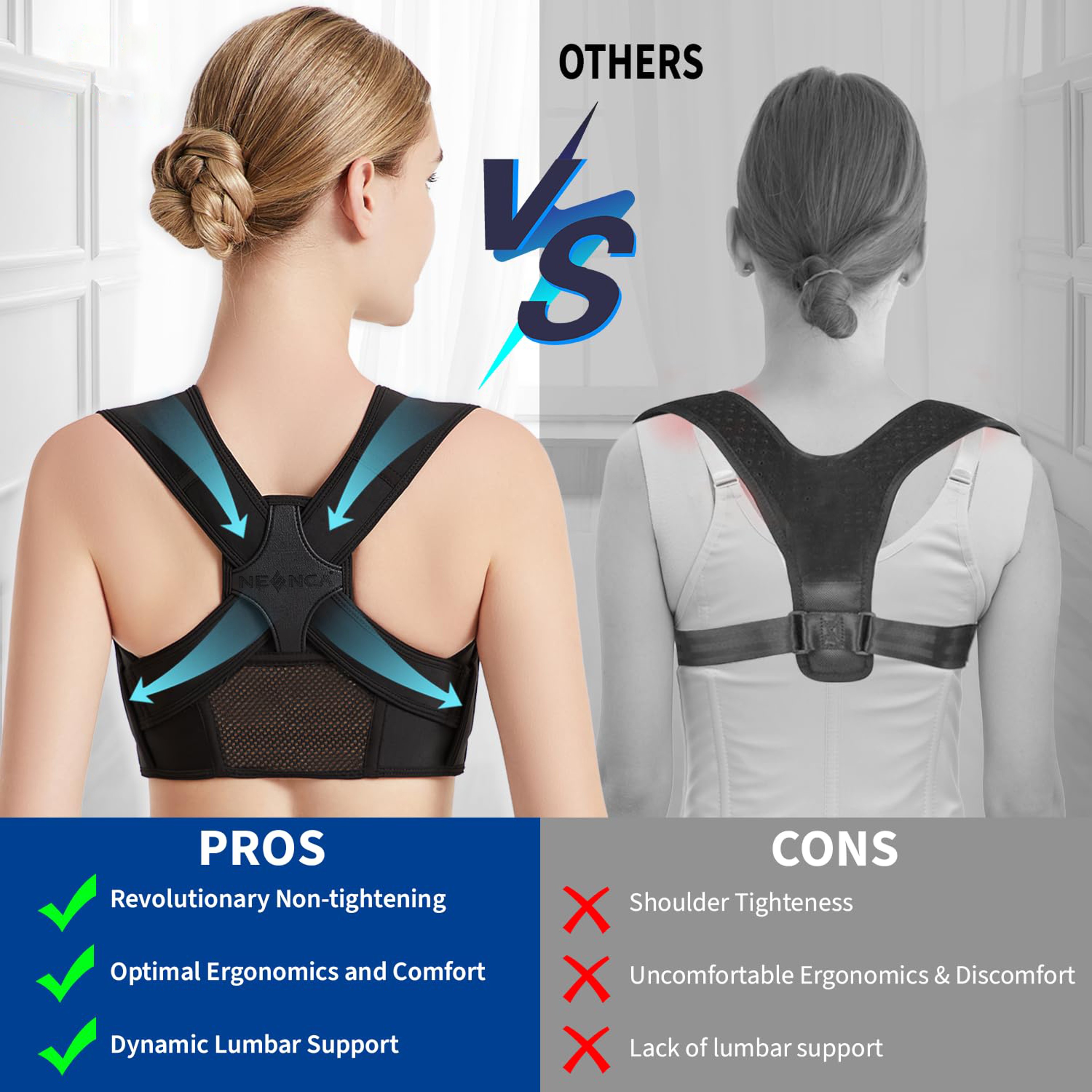 Posture Corrector Adjustable Back Support Brace For Better Shoulder  Spine Alignment 1