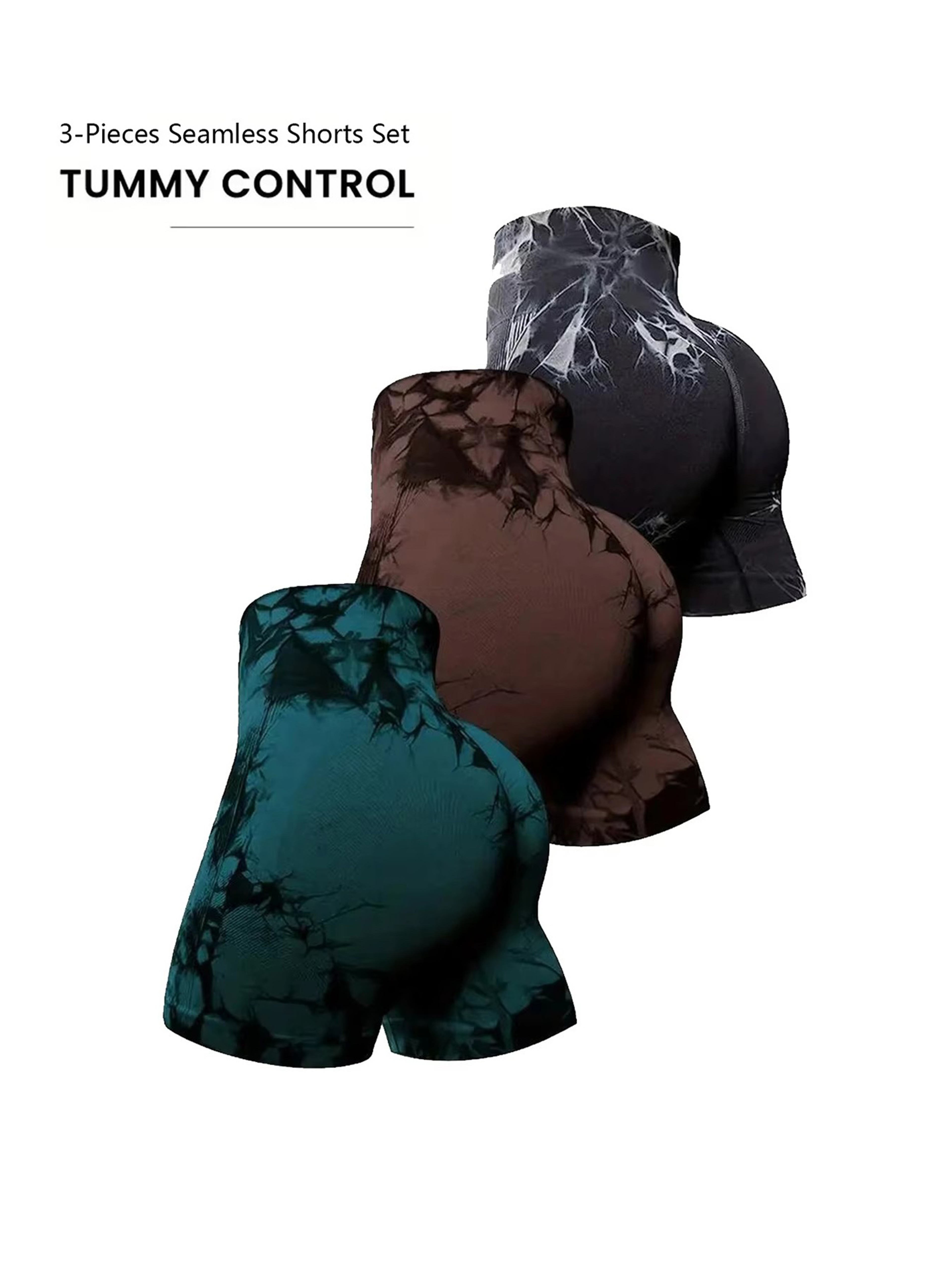 High Waisted Yoga Shorts Seamless Tie Dye Workout Shorts For Women 9
