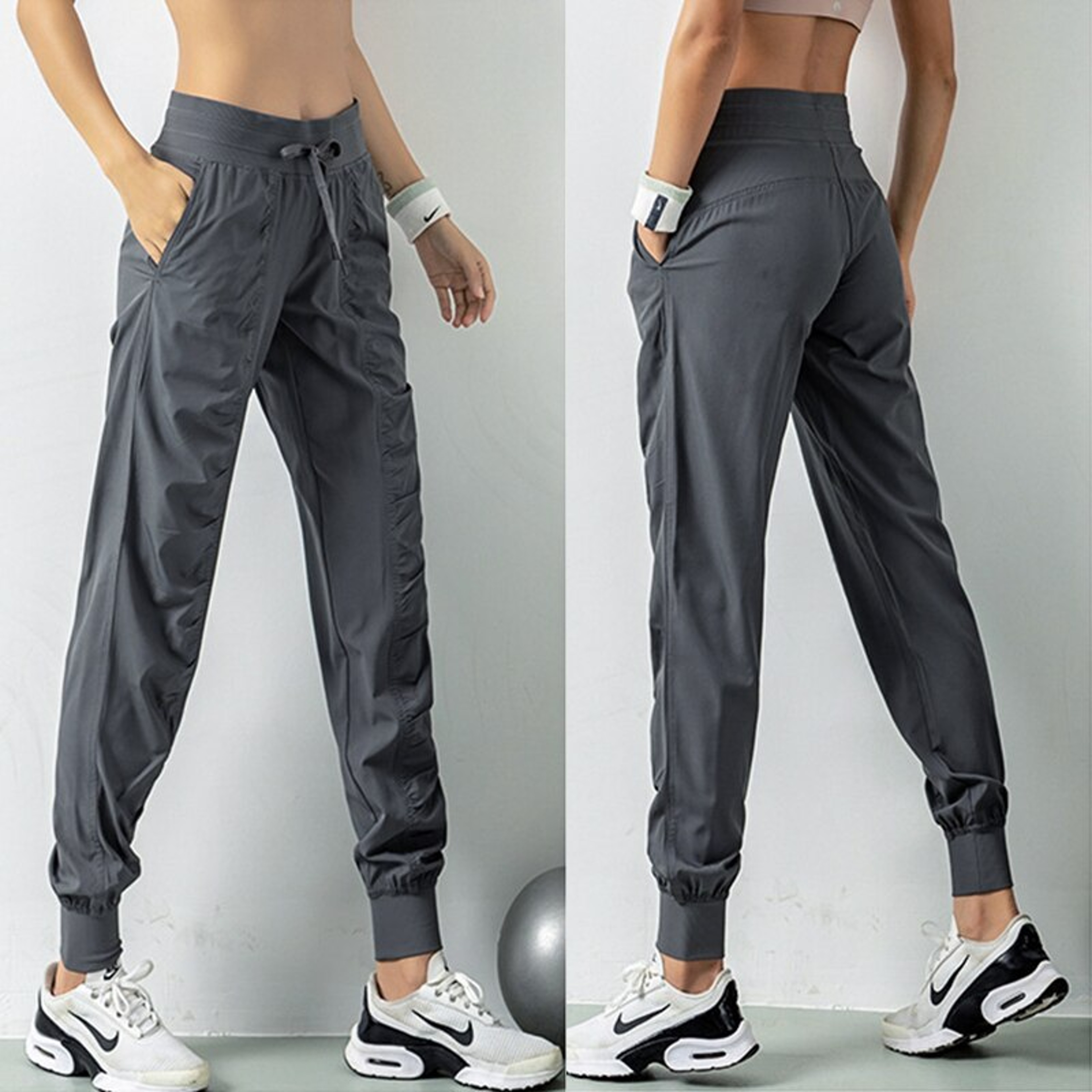 Women's Running Joggers Quick Dry Athletic Gym Sweatpants with Drawstring & Side Pockets – view 1
