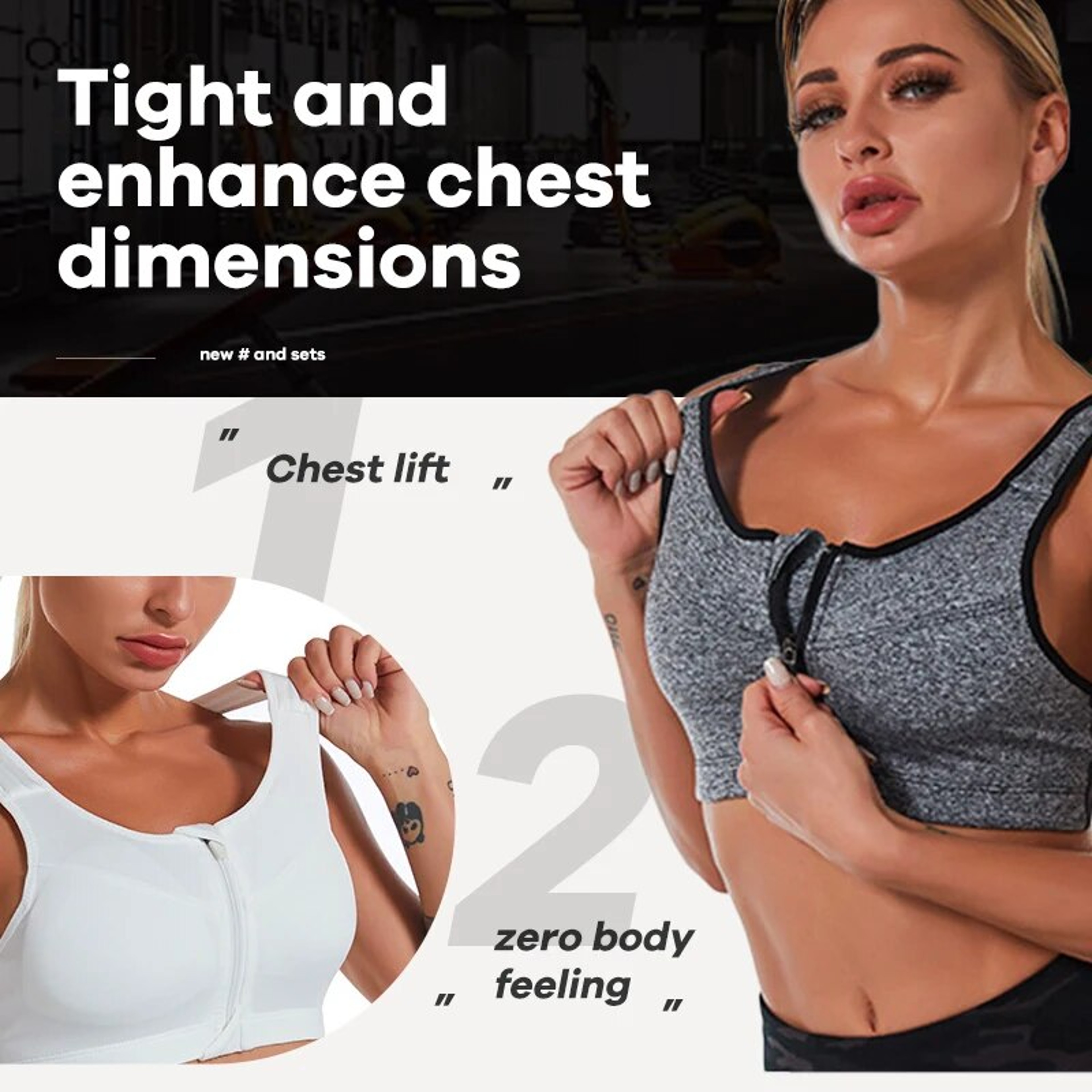 Front Zip Sports Bra For Women Shock Absorbing Sports Bra For Yoga Running  Gym 3