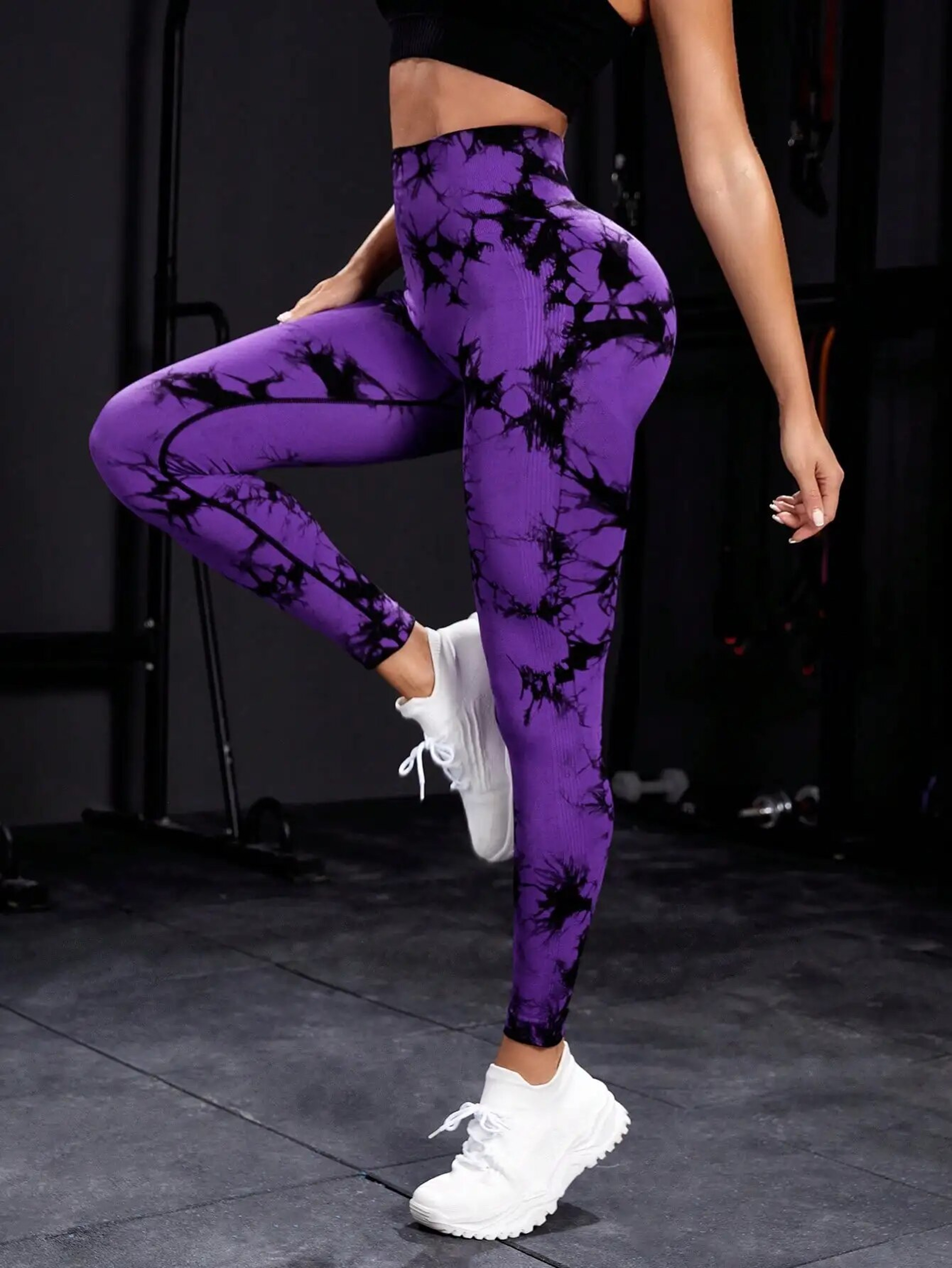 Seamless Yoga Leggings High Waisted Tie Dye Scrunch Butt Workout Pants for Women – view 9