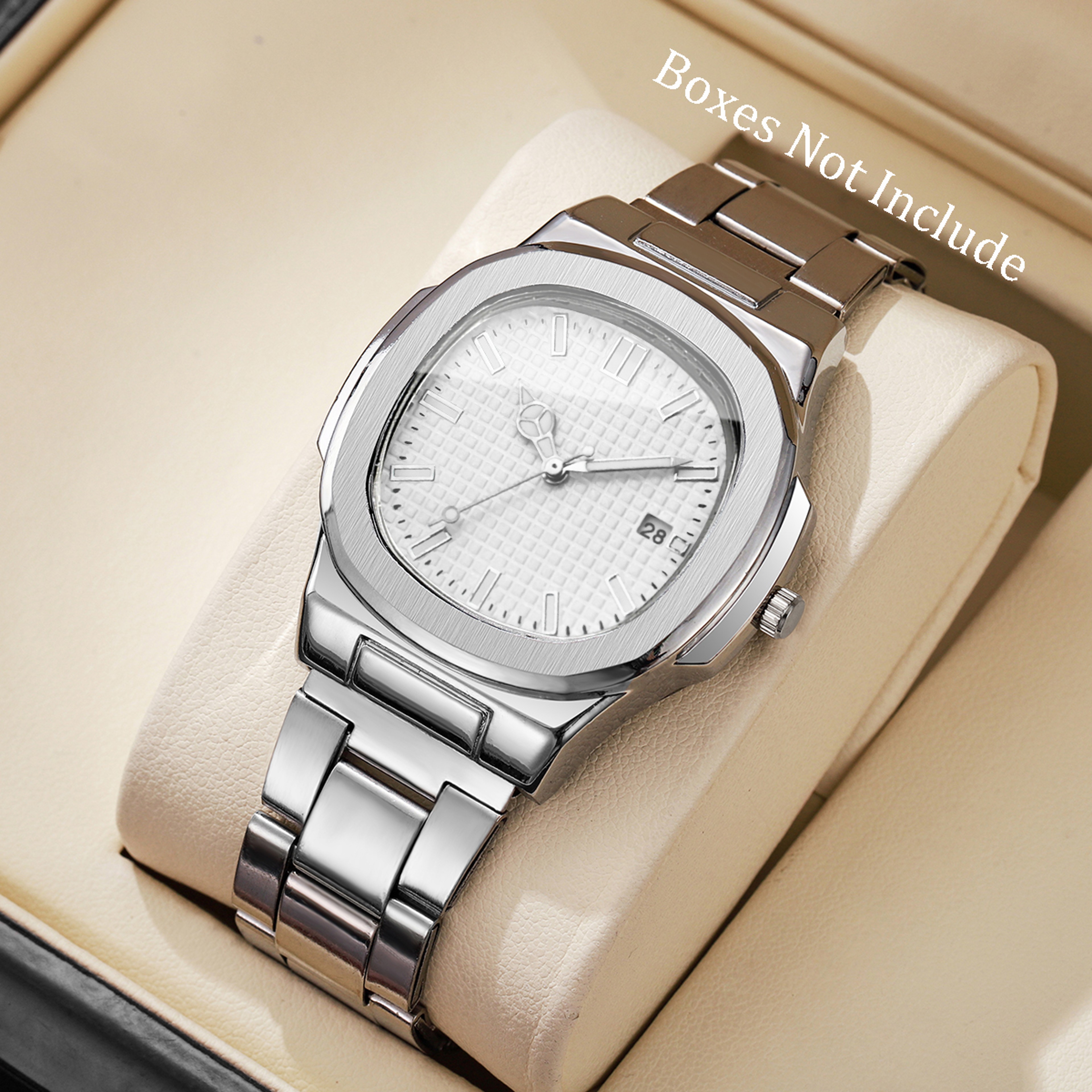 Luxury Square Men's Watch with Calendar, Quartz Watch for Men, Minimalist Business Dress Timepiece – view 12