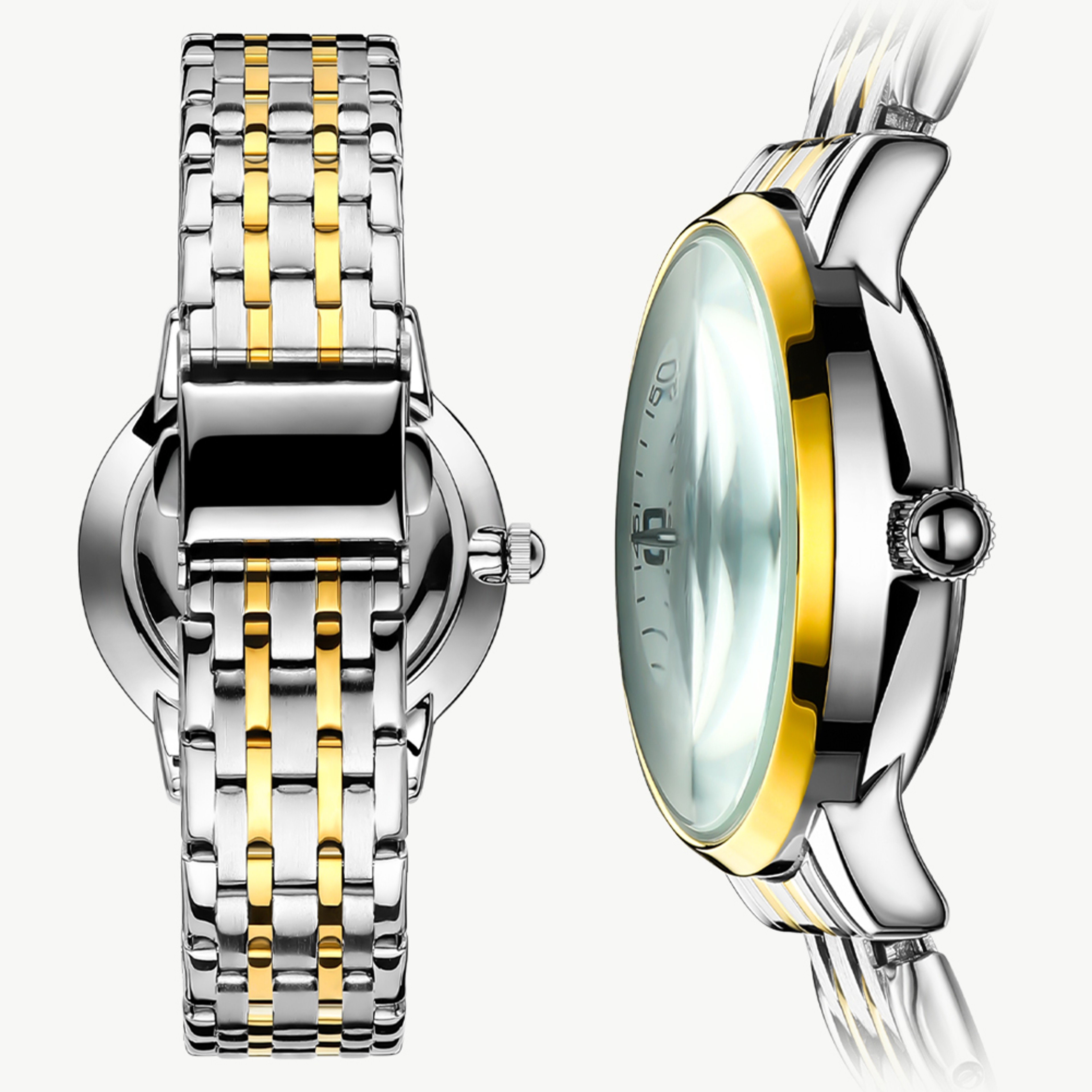 Womens Quartz Watch With Stainless Steel Watch Band  Date Display Waterproof Dress Watch 0