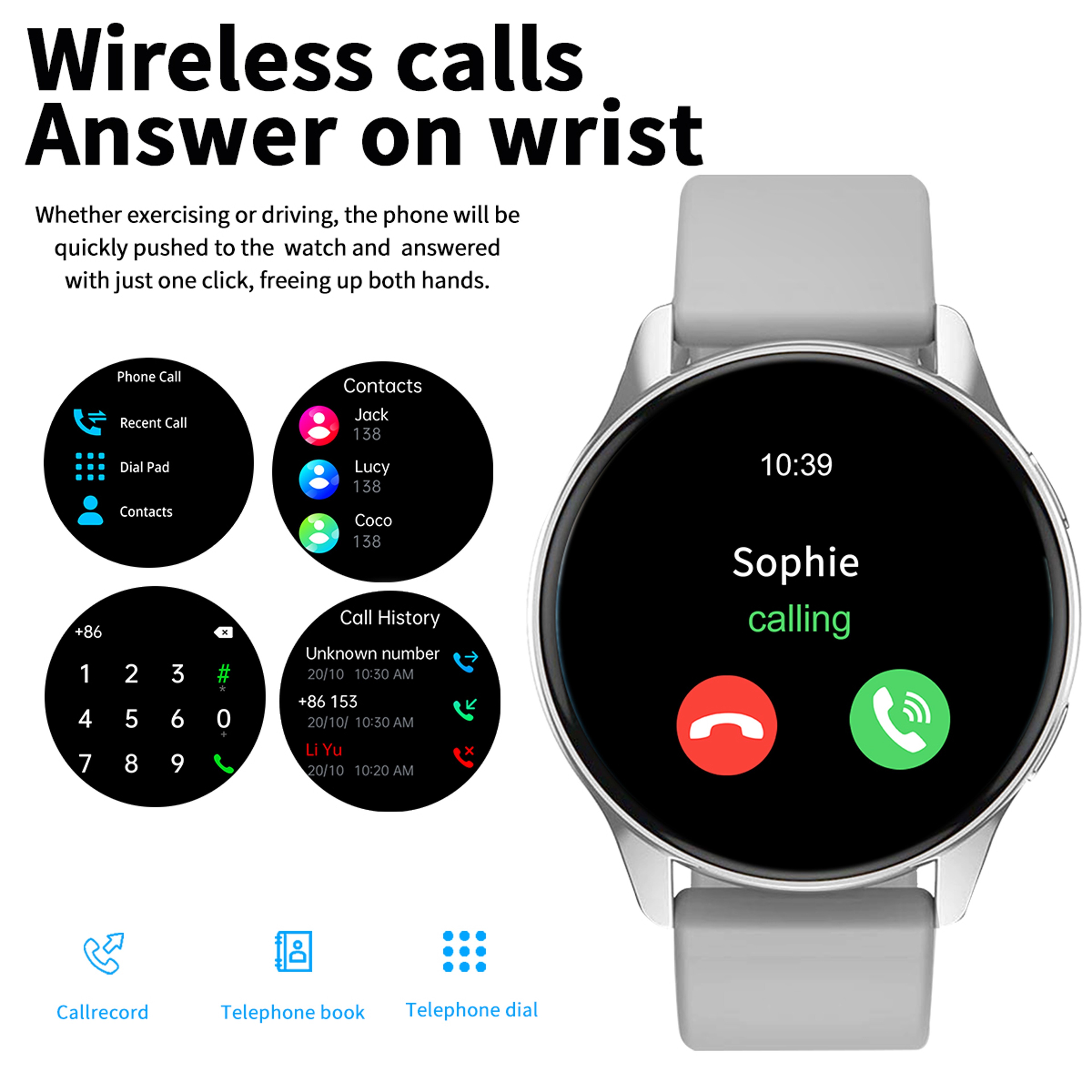 Smart Bluetooth Calling Smart Watch with Fitness Tracker & Custom Watch Faces for Android and iPhone – view 4