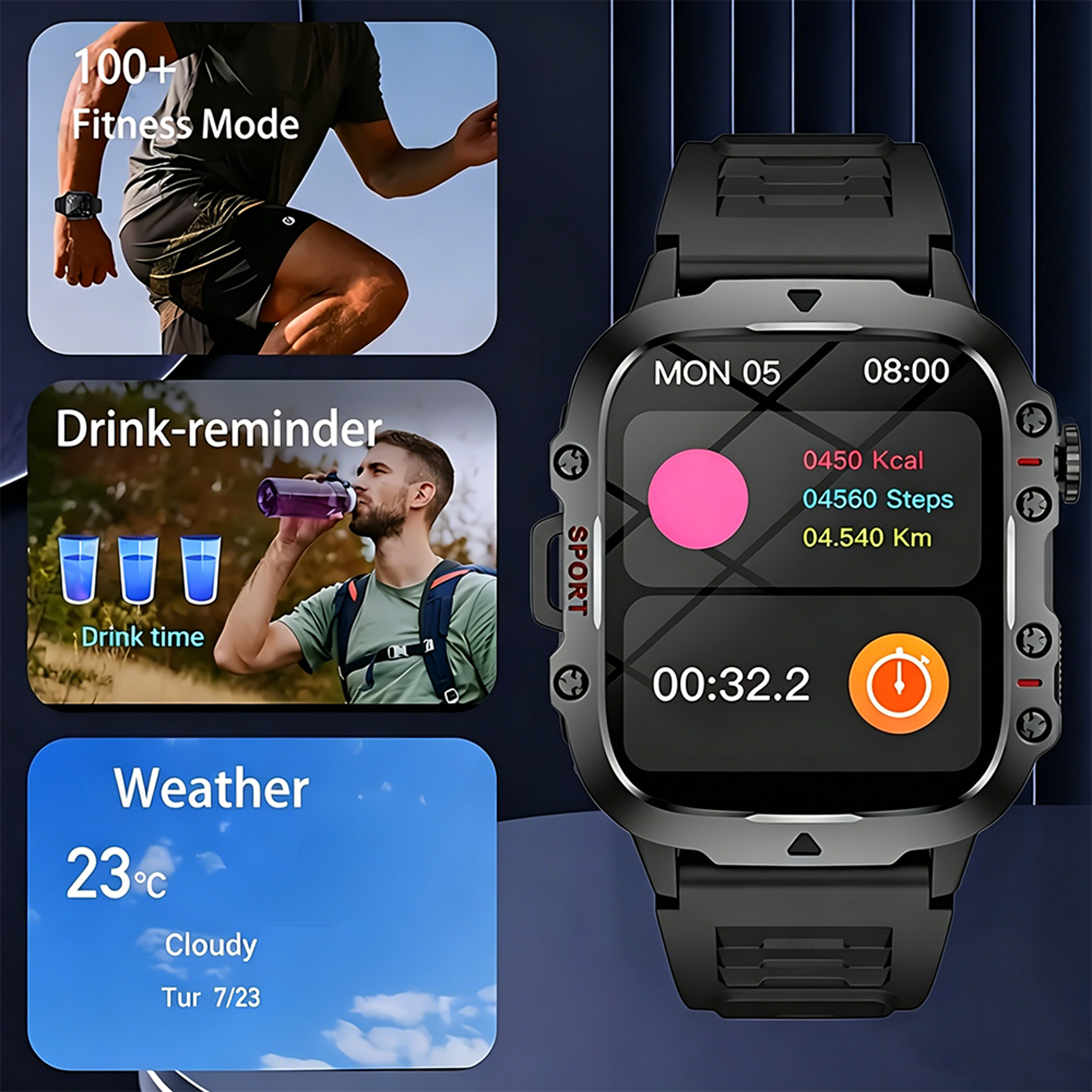 Smart Bluetooth Calling Smartwatch with Touch Screen, Sports Modes & Remote Camera Control – view 2