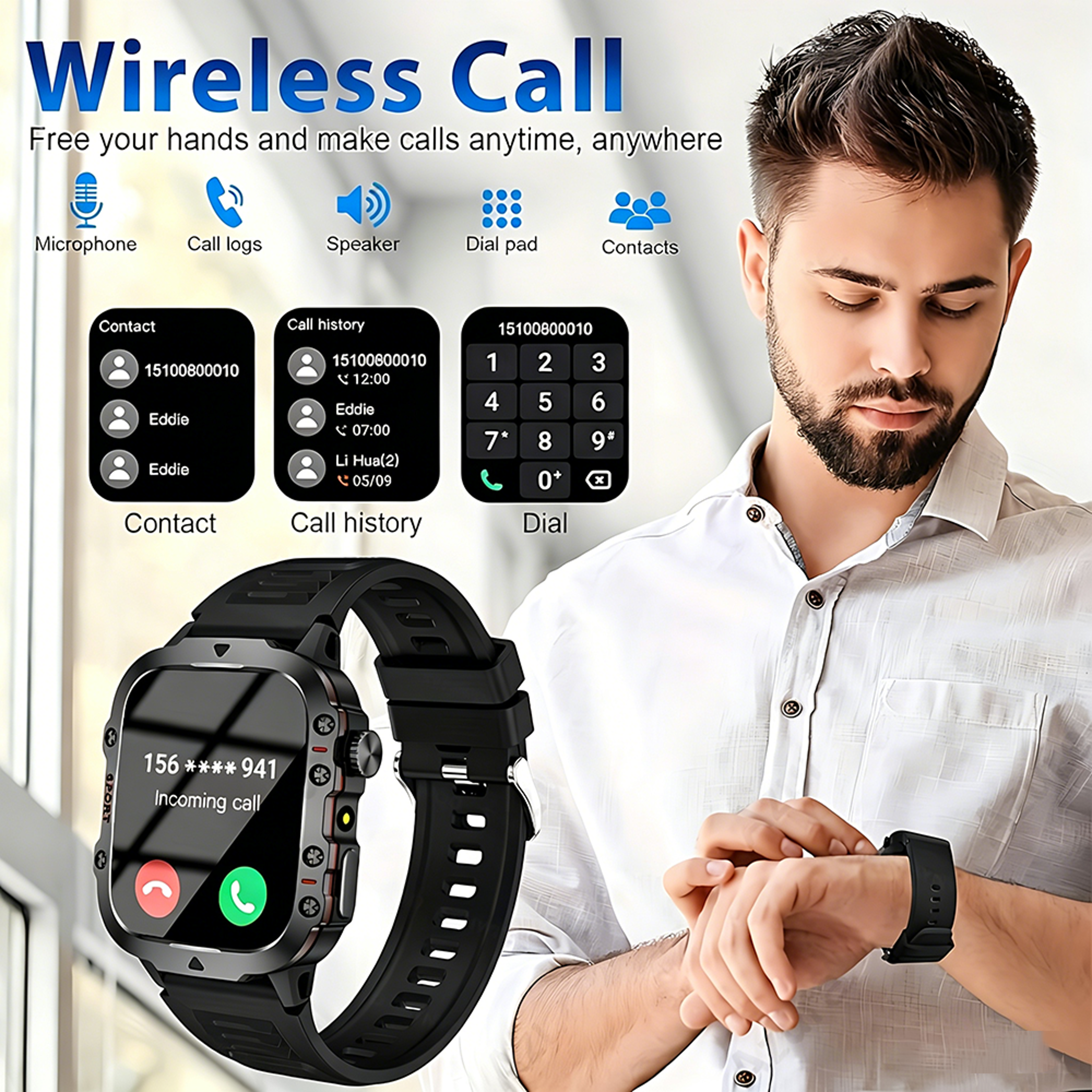 Smart Bluetooth Calling Smartwatch with Touch Screen, Sports Modes & Remote Camera Control – view 4