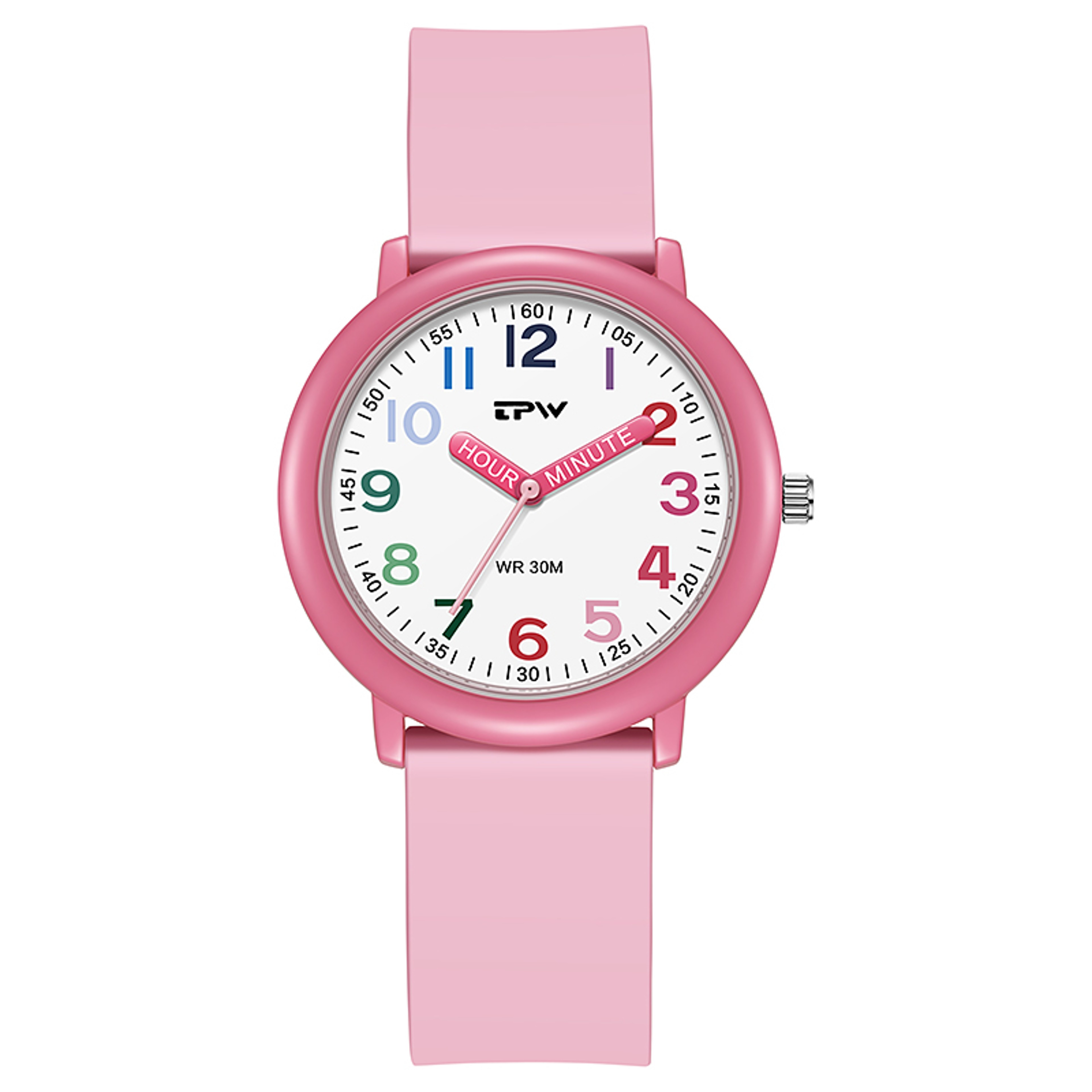 Kids Learning Watch With Colorful Dial Rubber Strap Watch  Luminous Hands For Girls 8