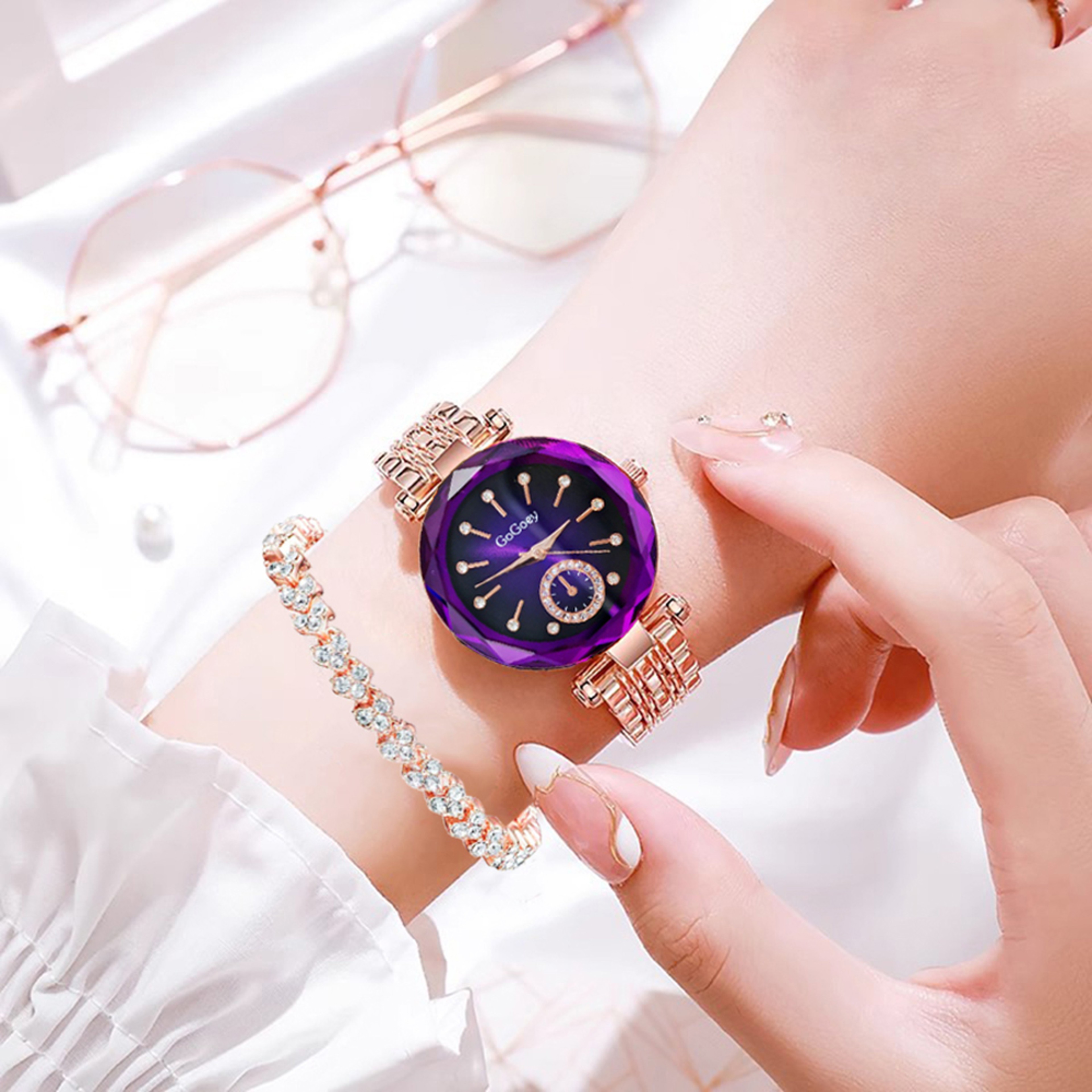 Heart of the Ocean Women's Watch Set with Bracelet Quartz Watch Stainless Steel Dress Gift Set – view 6