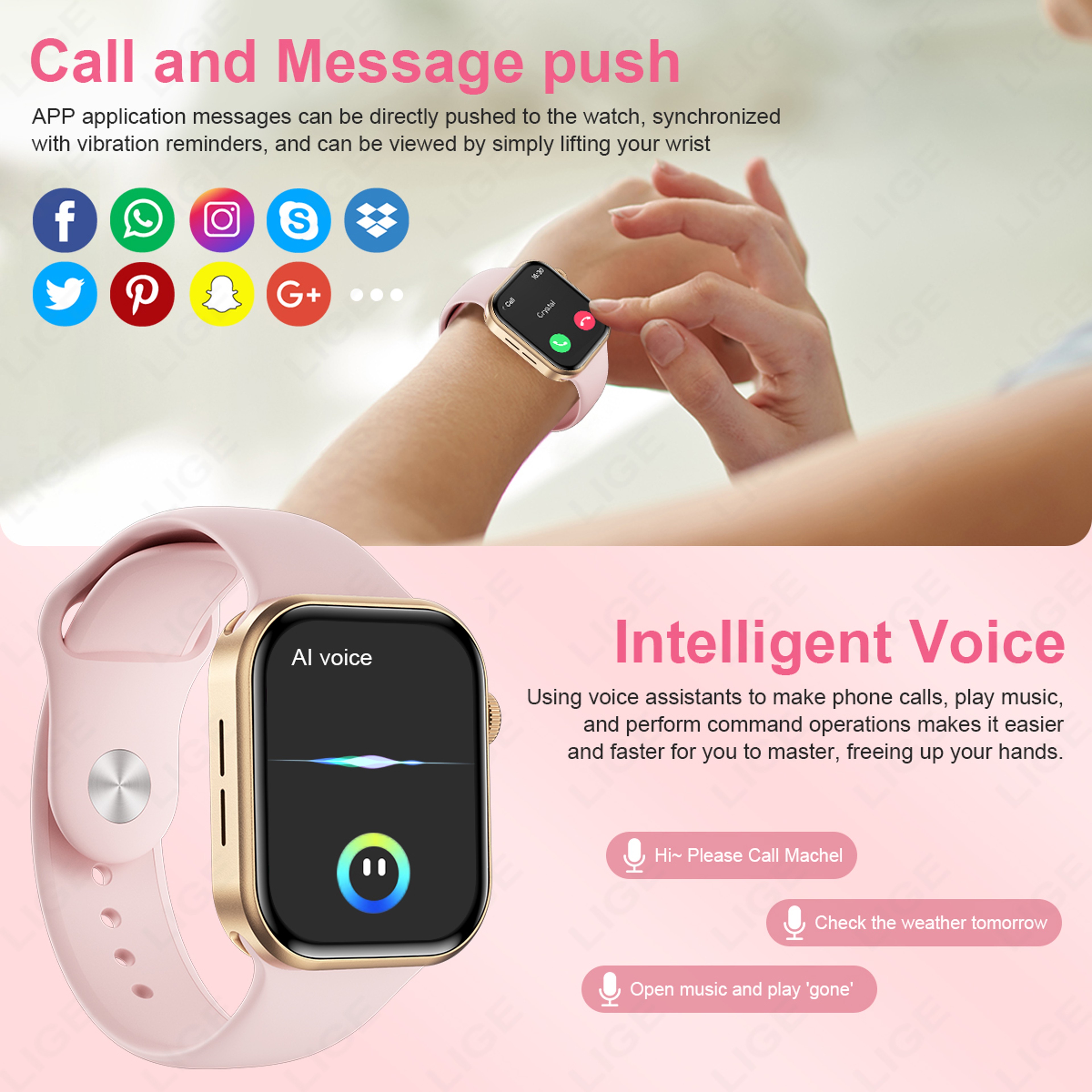 Smartwatch with Bluetooth Calling, Straps & Health Fitness Tracker for iOS & Android – view 2