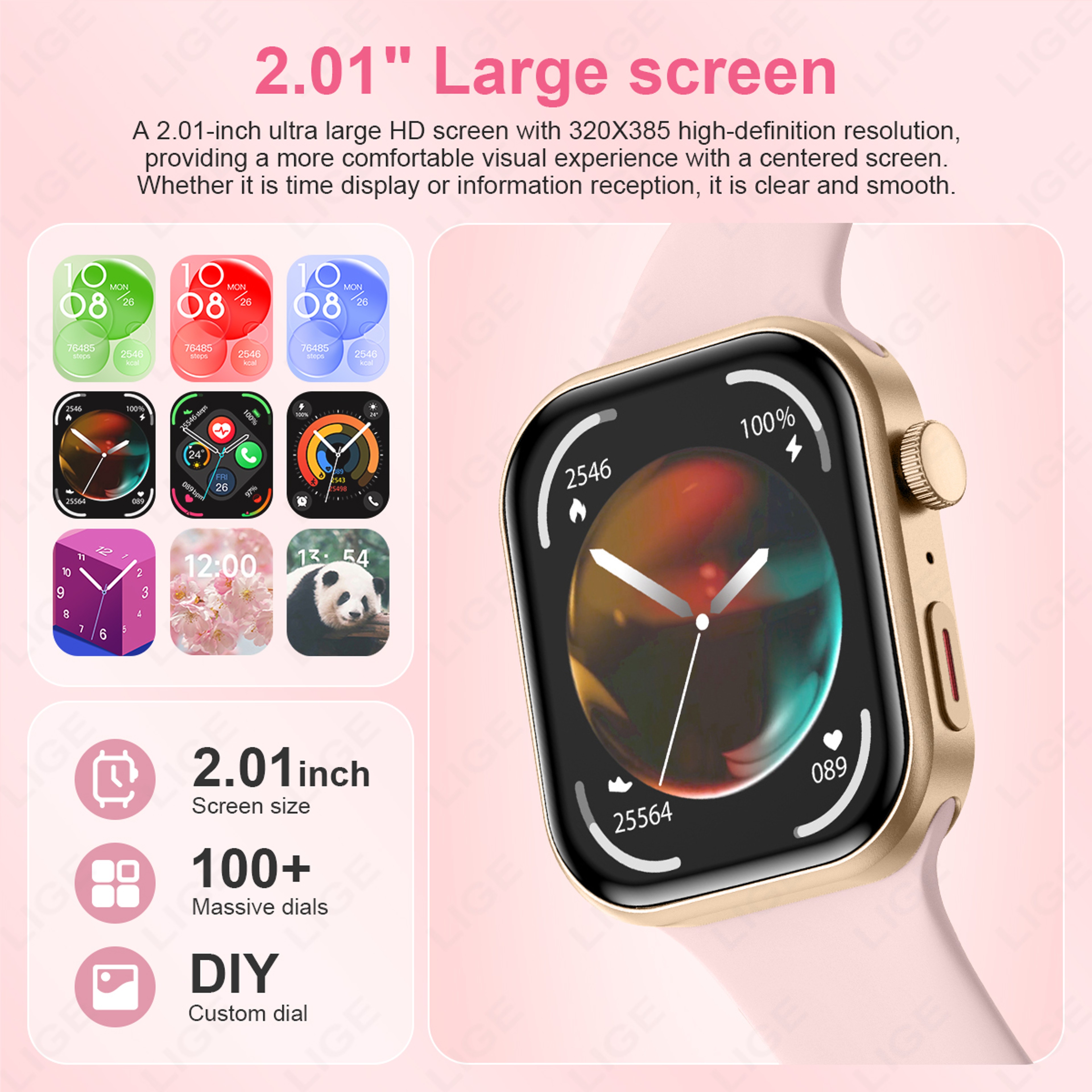 Smartwatch with Bluetooth Calling, Straps & Health Fitness Tracker for iOS & Android – view 3