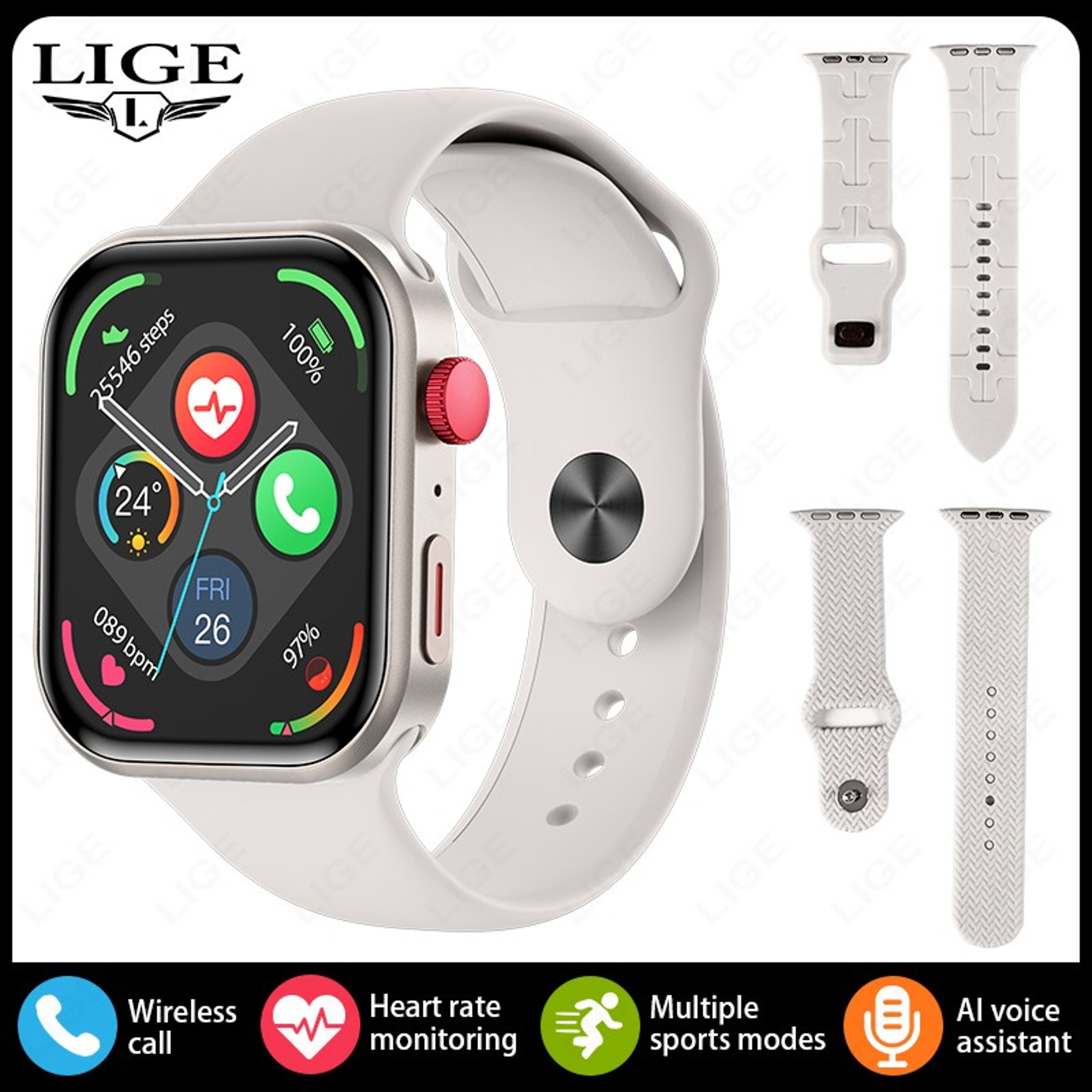Smartwatch with Bluetooth Calling, Straps & Health Fitness Tracker for iOS & Android – view 8