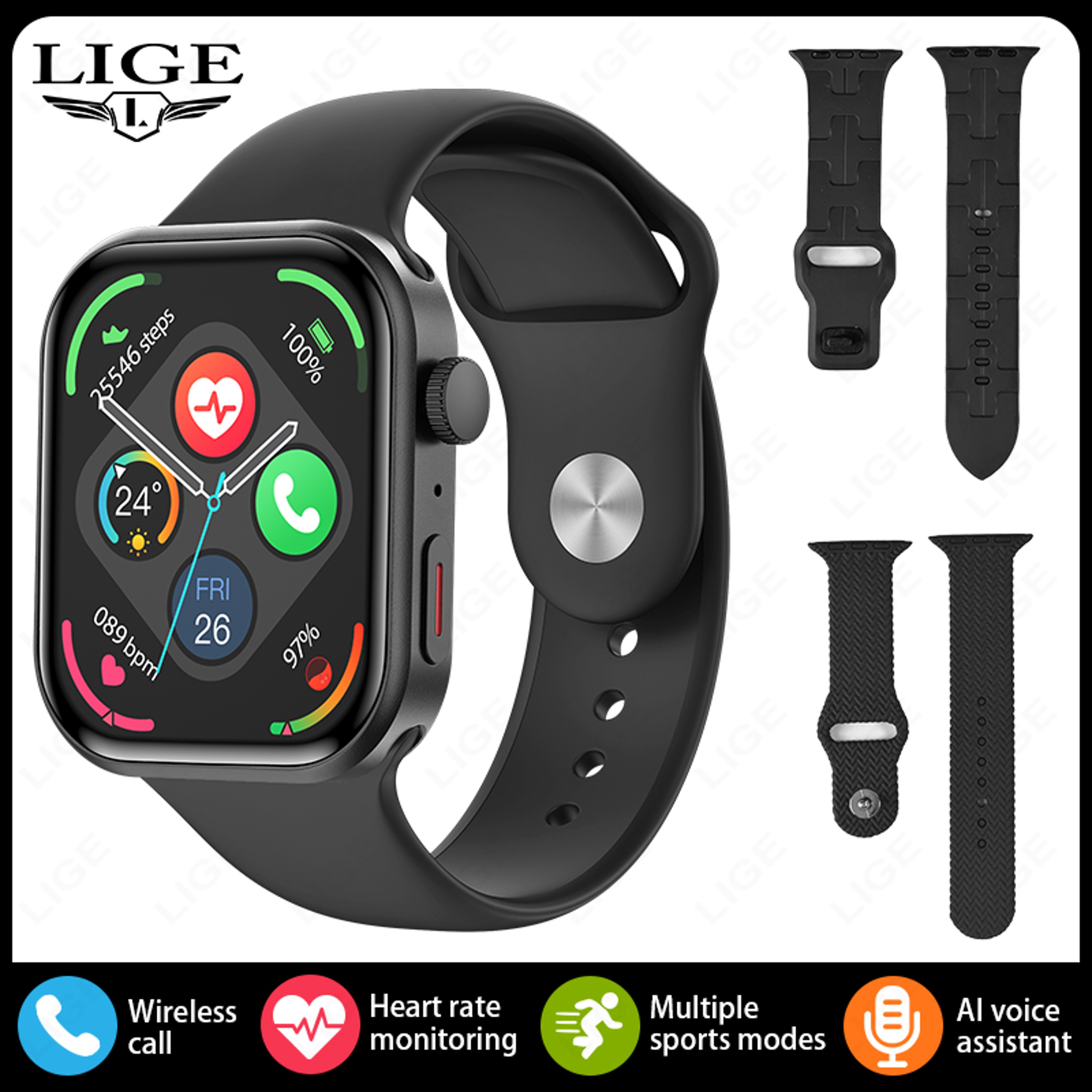 Smartwatch with Bluetooth Calling, Straps & Health Fitness Tracker for iOS & Android – view 10
