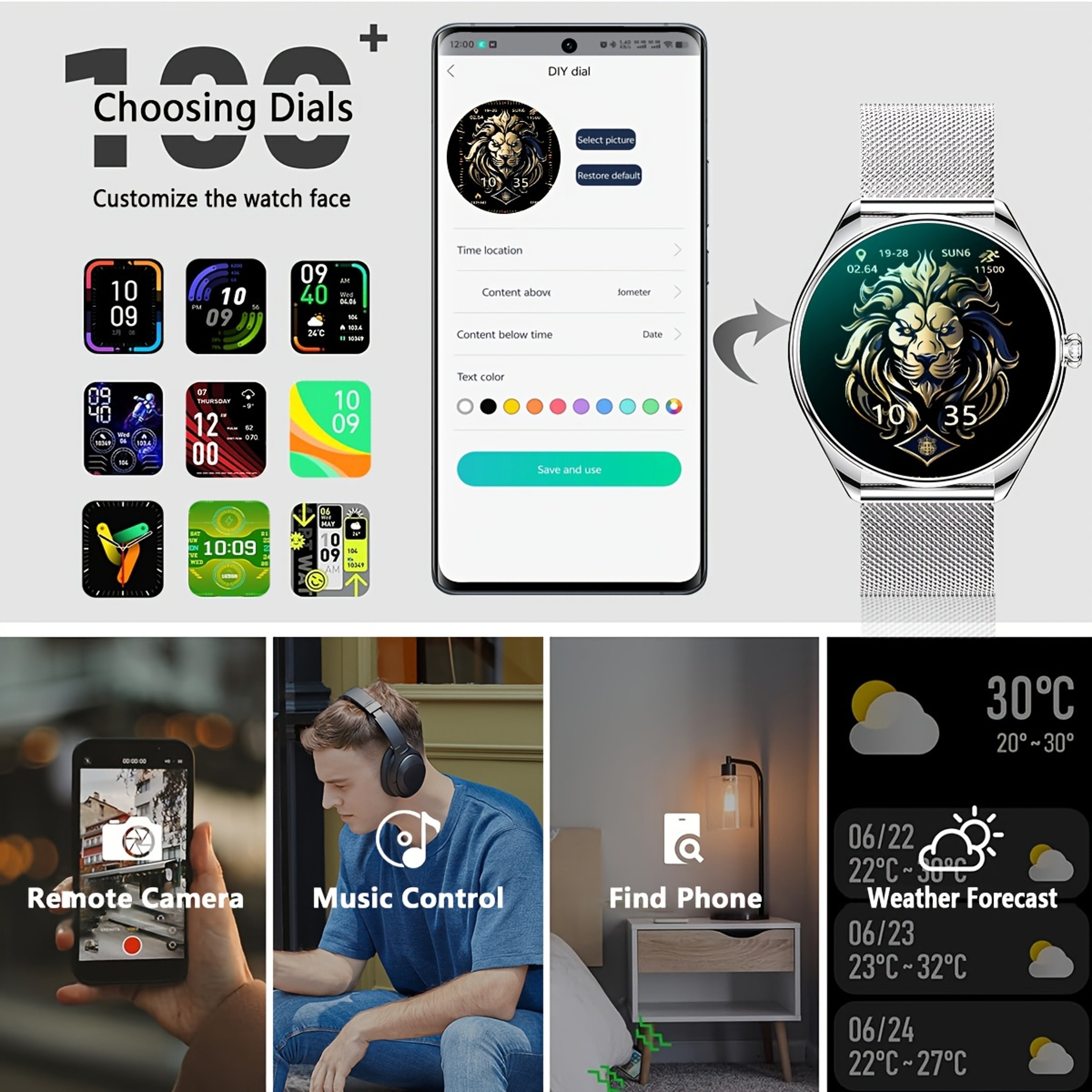 Ultra Thin AMOLED Smartwatch with Bluetooth Calling & Heart Rate Monitor for Android & iOS – view 4