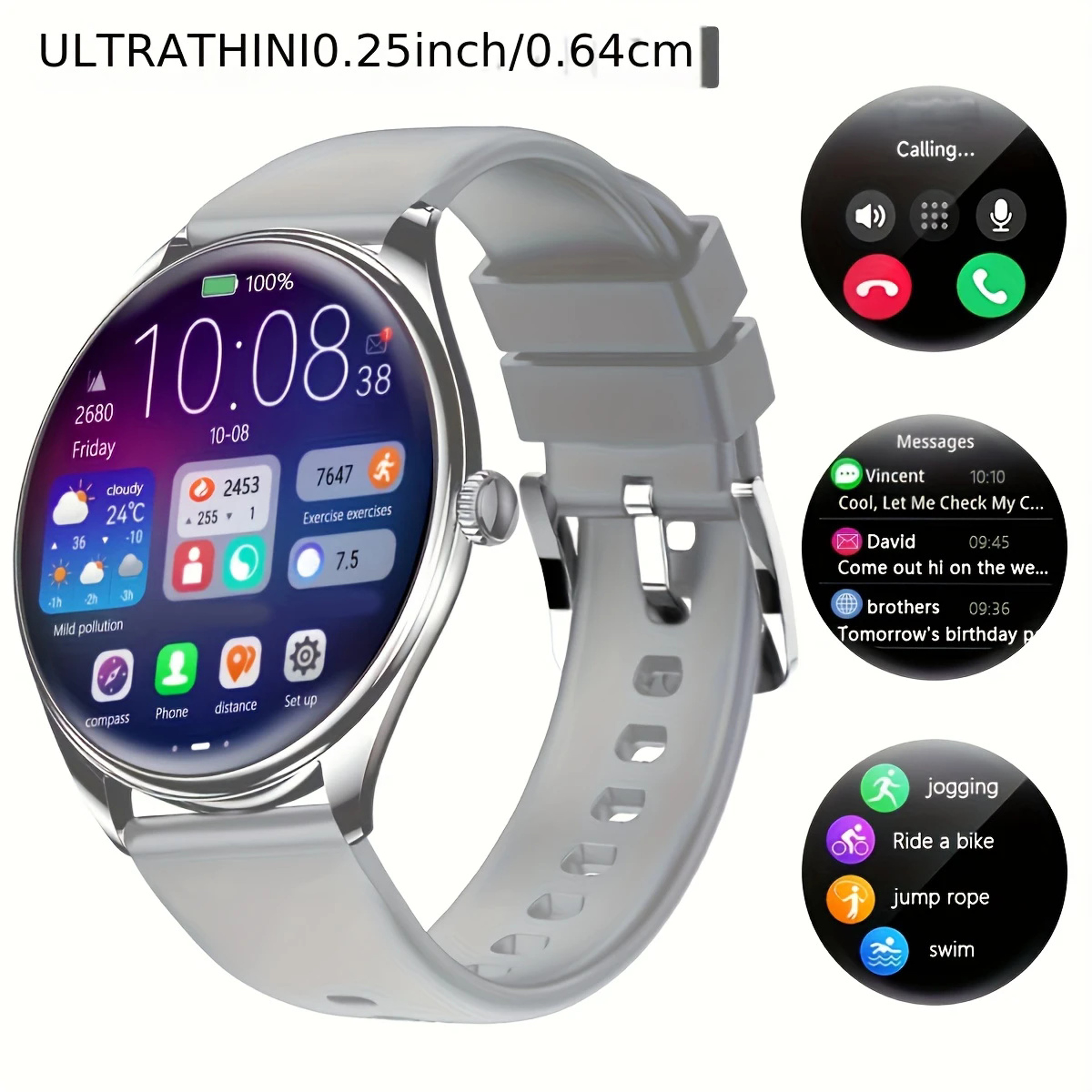 Ultra Thin AMOLED Smartwatch with Bluetooth Calling & Heart Rate Monitor for Android & iOS – view 8