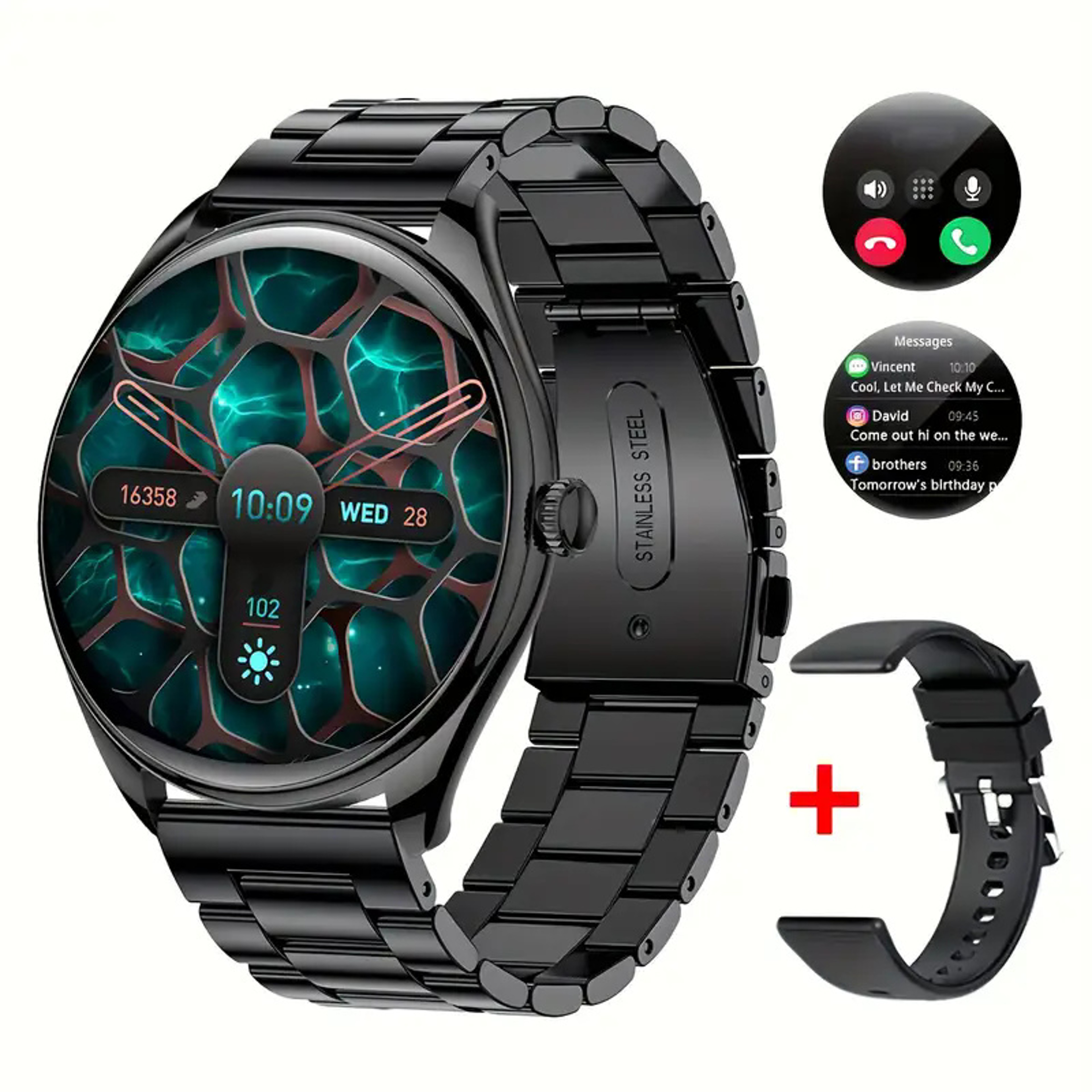 Ultra Thin AMOLED Smartwatch with Bluetooth Calling & Heart Rate Monitor for Android & iOS – view 9